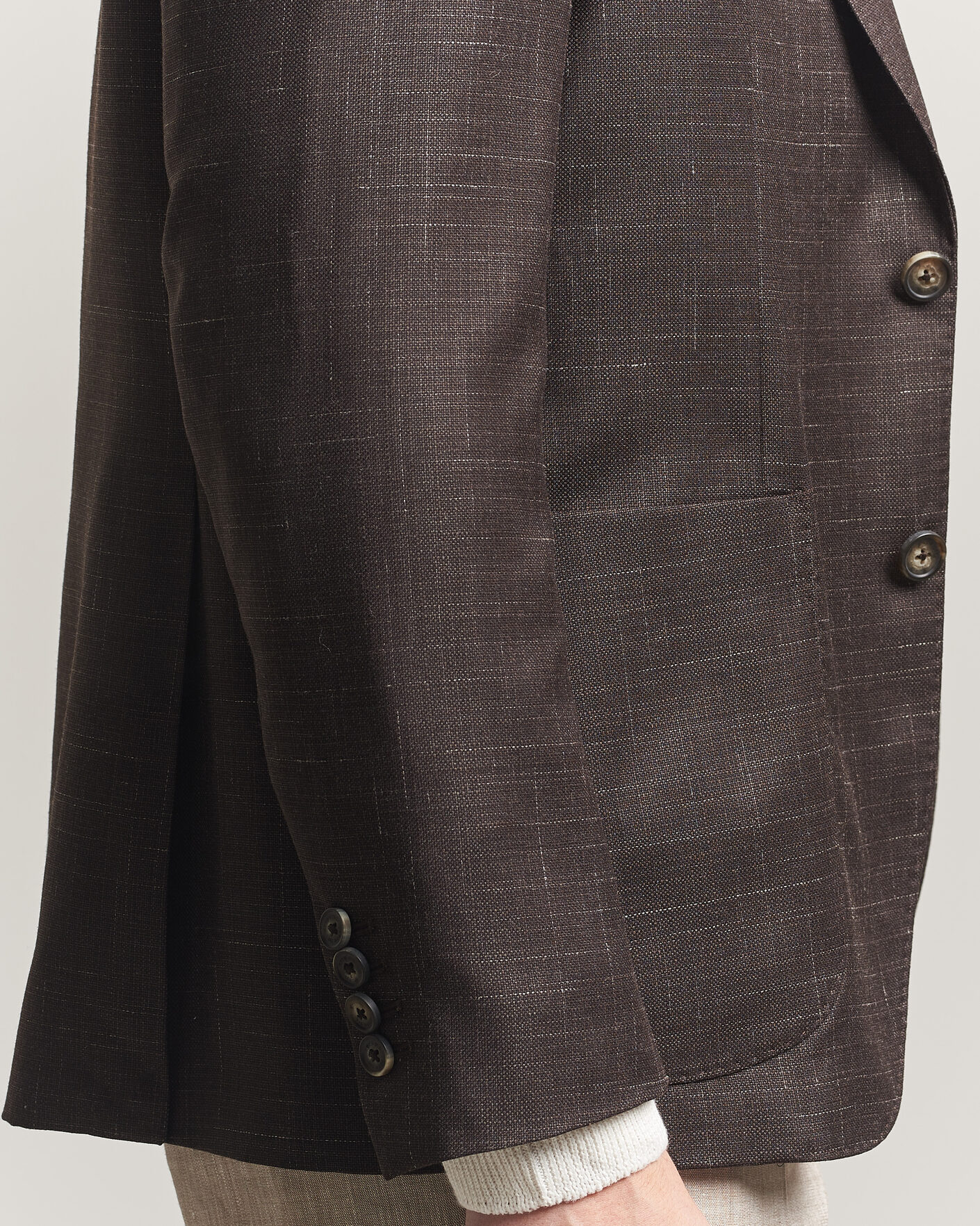 Homme | Blazers | Eton | Wool Silk Soft Blazer Dark Brown