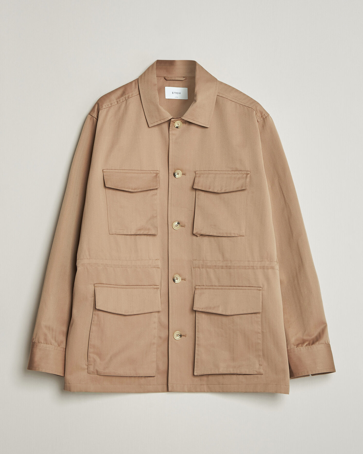 Homme | Manteaux Et Vestes | Eton | Cotton Safari Drawstring Jacket Beige