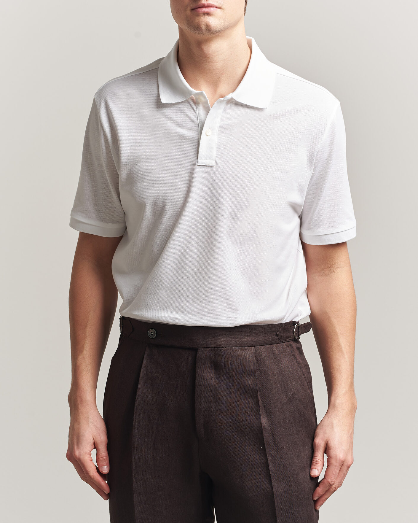 Homme | Polos | Eton | Pima Pique Polo White