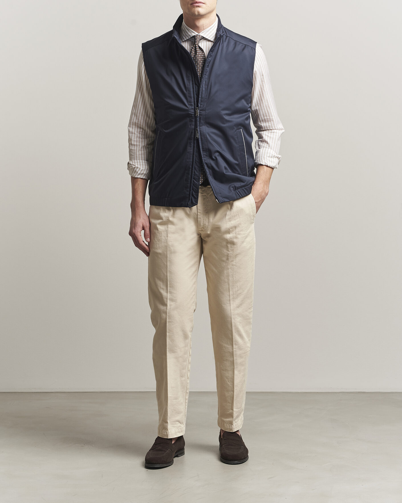 Homme | Gilets | Eton | Lightweight Wind Vest Navy Blue