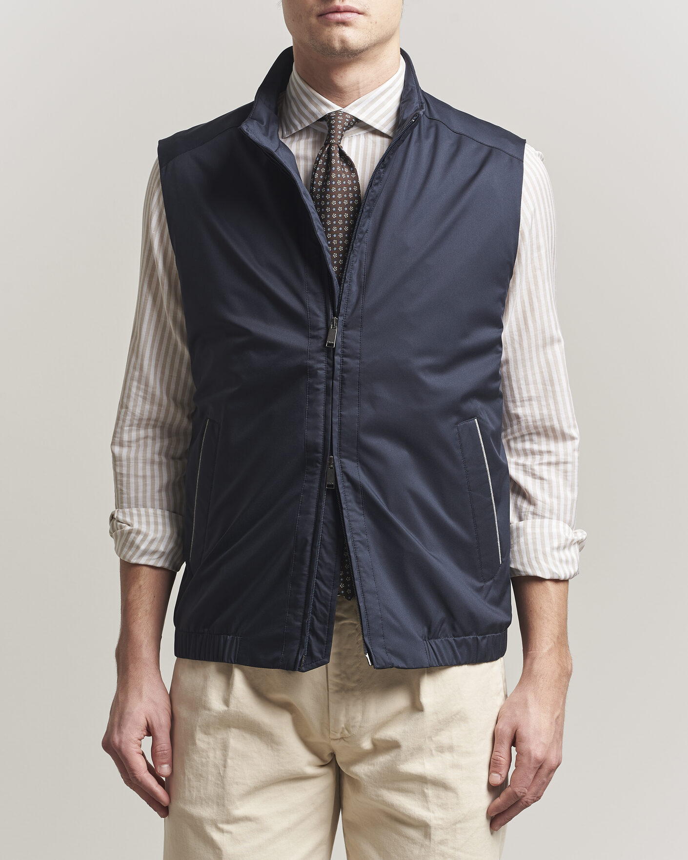 Homme | Gilets | Eton | Lightweight Wind Vest Navy Blue