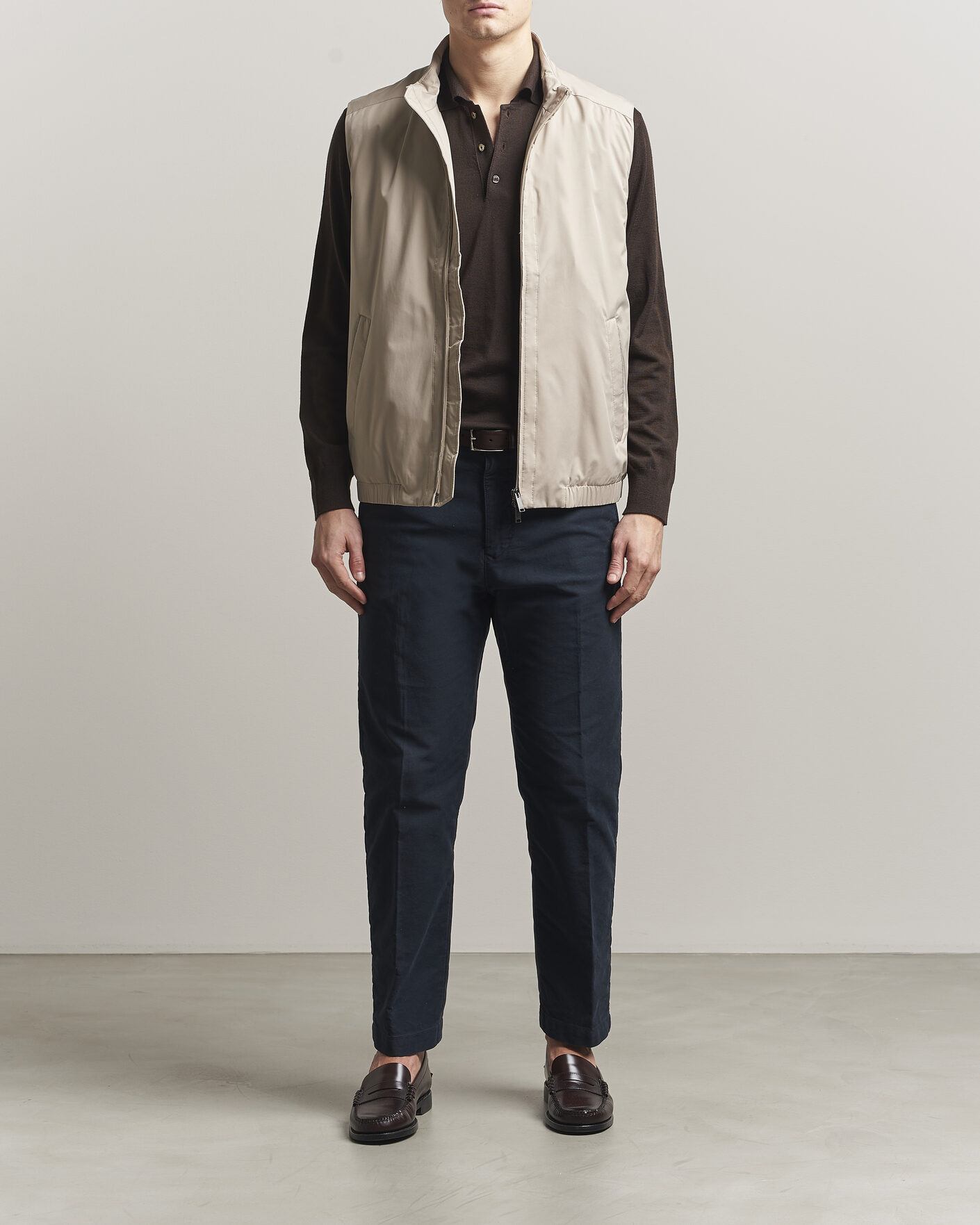 Homme | Gilets | Eton | Lightweight Wind Vest Beige