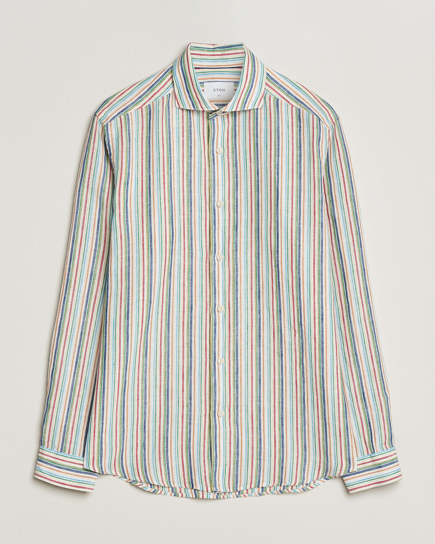 Homme | Chemises | Eton | Casual Fit Striped Linen Shirt Multi