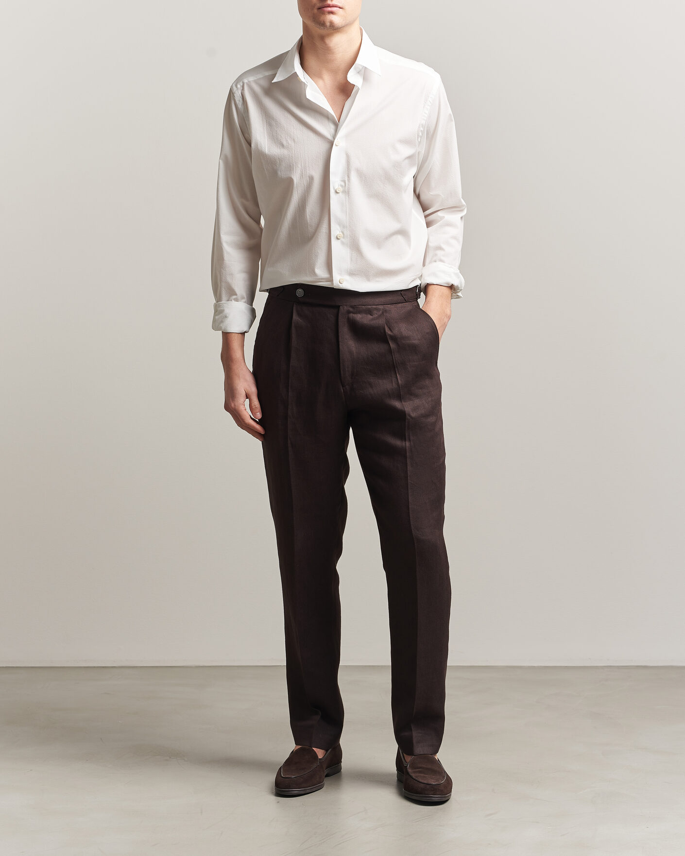Heren | Overhemden | Eton | Casual Fit Seersucker Resort Shirt White