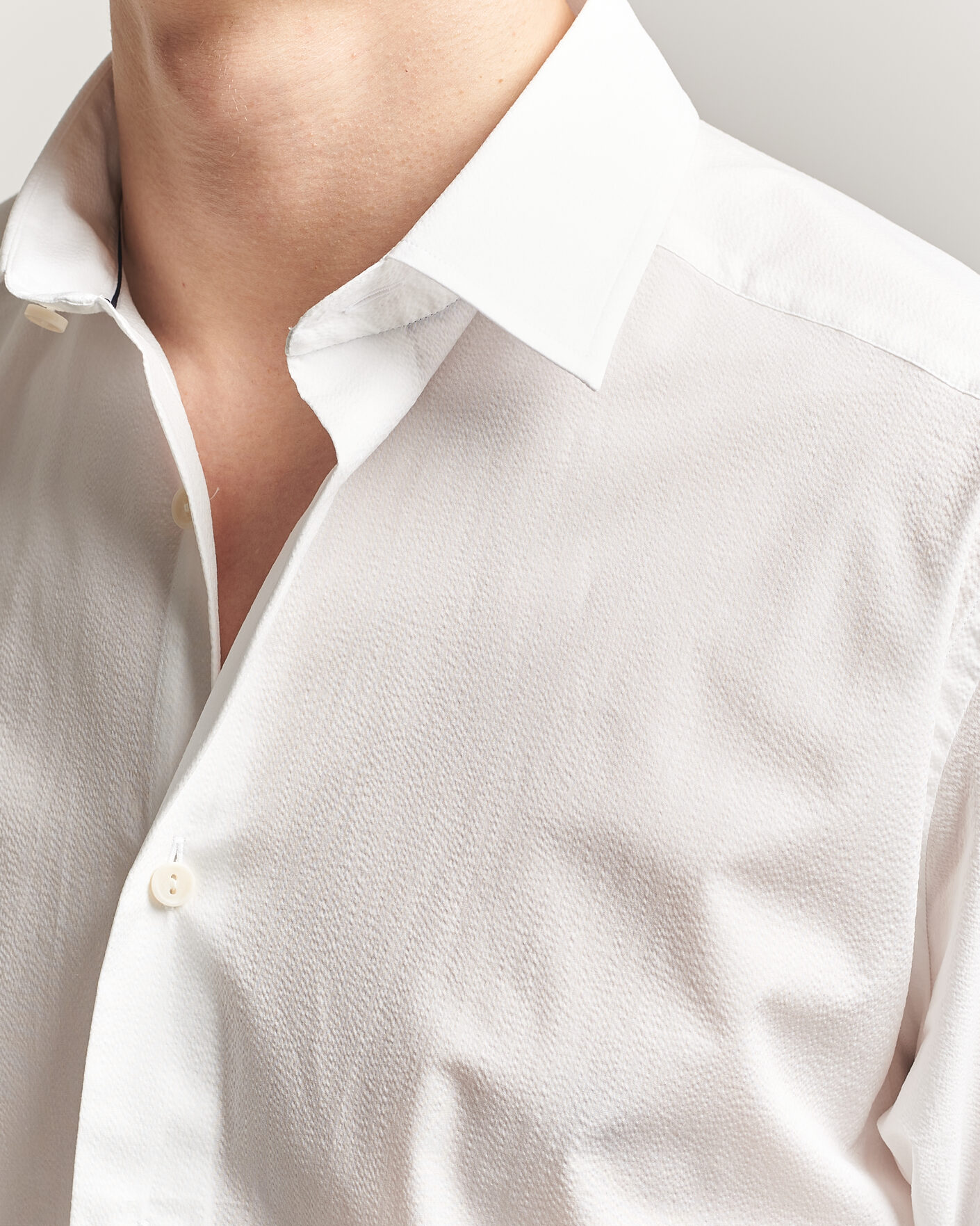 Homme | Chemises | Eton | Casual Fit Seersucker Resort Shirt White