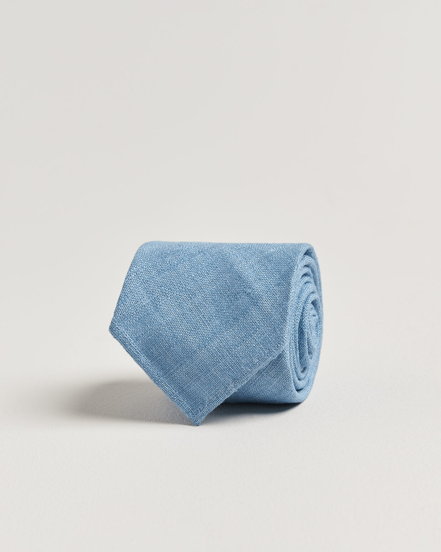 Homme | Cravates | Drake's | Silk Tussah Handrolled Tie Sky Blue