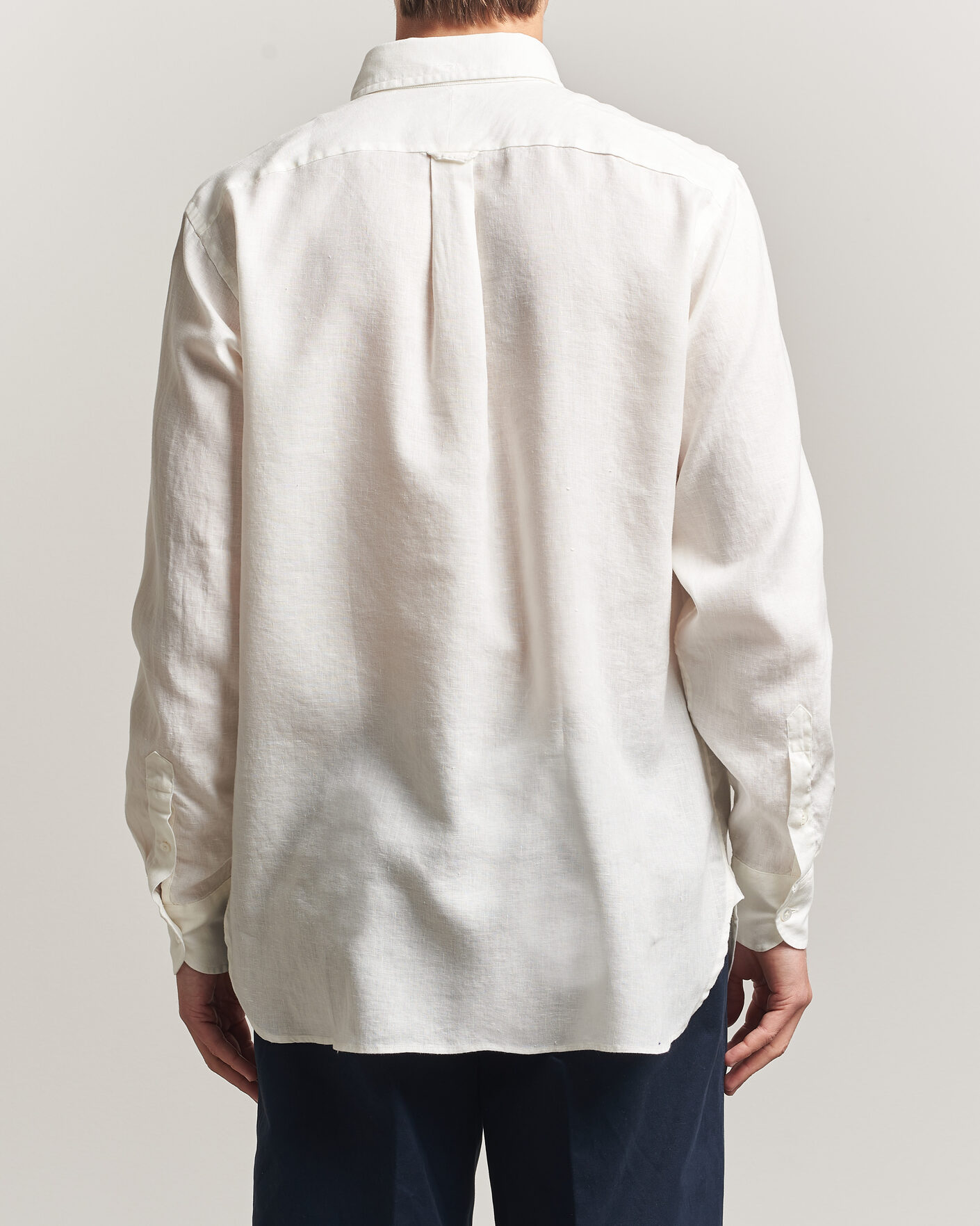 Homme | Chemises | Drake's | Linen Button Down Curved Pocket Shirt White