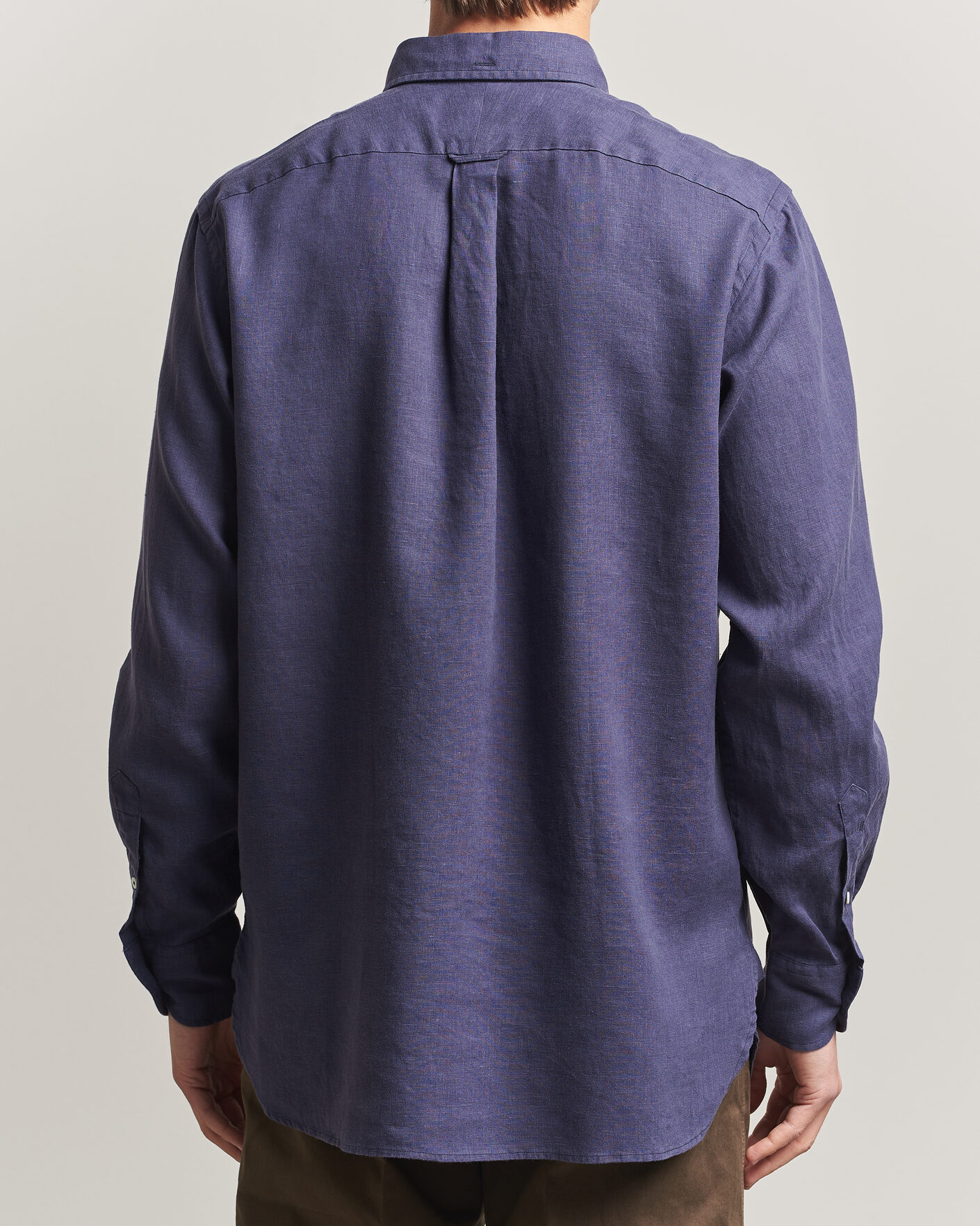 Homme | Chemises | Drake's | Linen Button Down Curved Pocket Shirt Navy