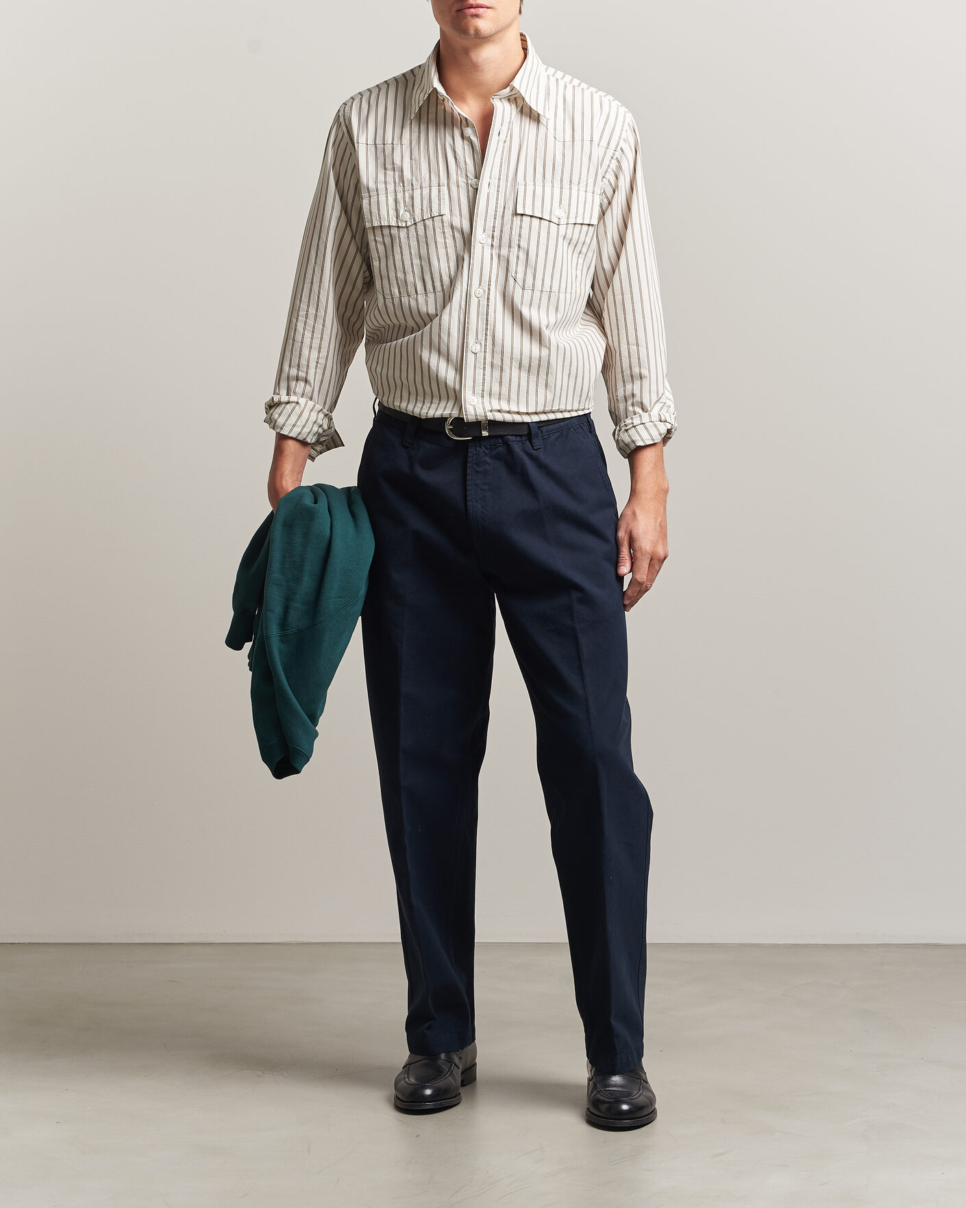 Heren | Overhemden | Drake's | Striped Western Shirt White