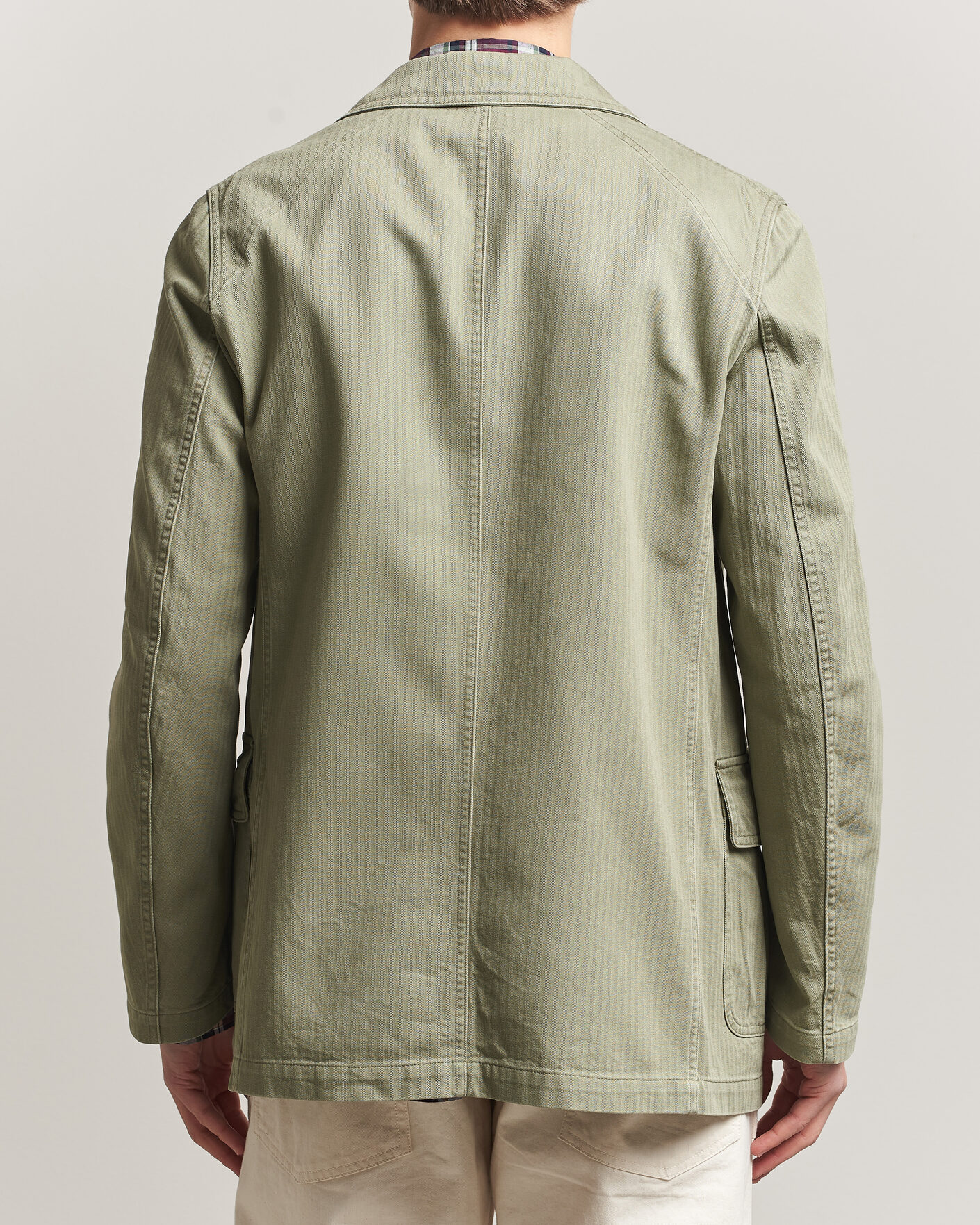Heren | Blazers | Drake's | MKI Herringbone Games Blazer Olive