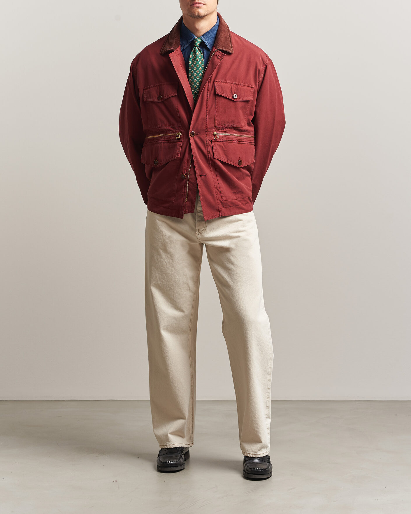 Homme | Manteaux Et Vestes | Drake's | Hiking Jacket Washed Red