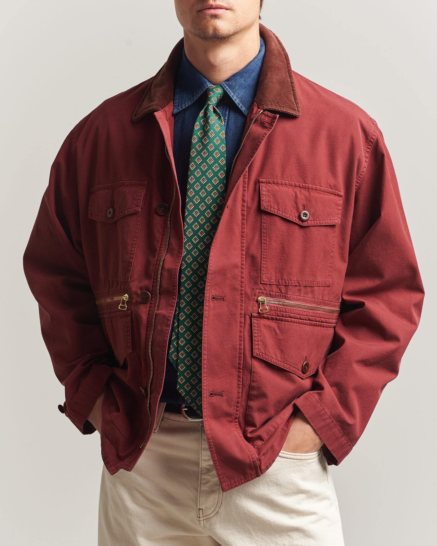 Homme | Manteaux Et Vestes | Drake's | Hiking Jacket Washed Red