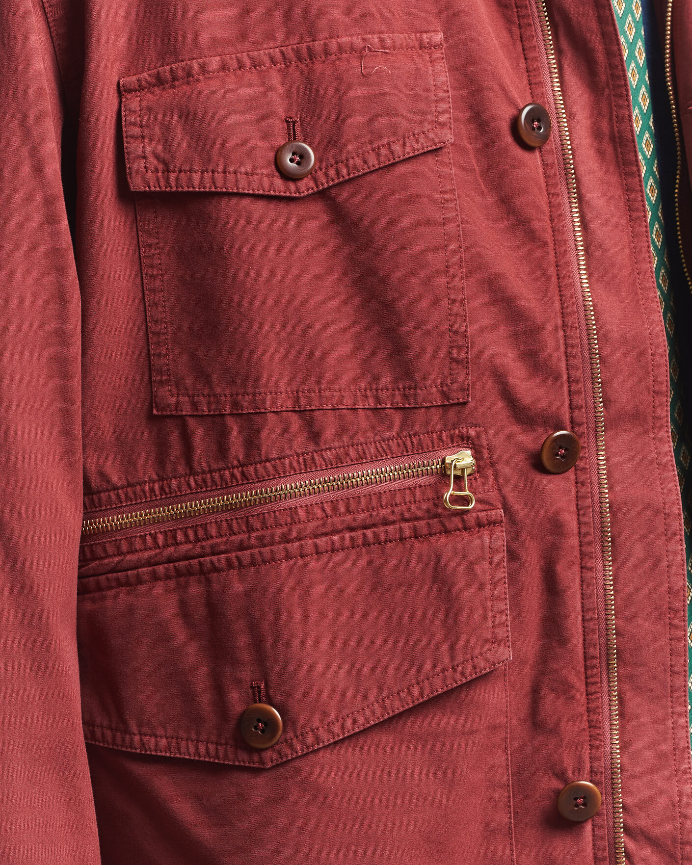Homme | Manteaux Et Vestes | Drake's | Hiking Jacket Washed Red