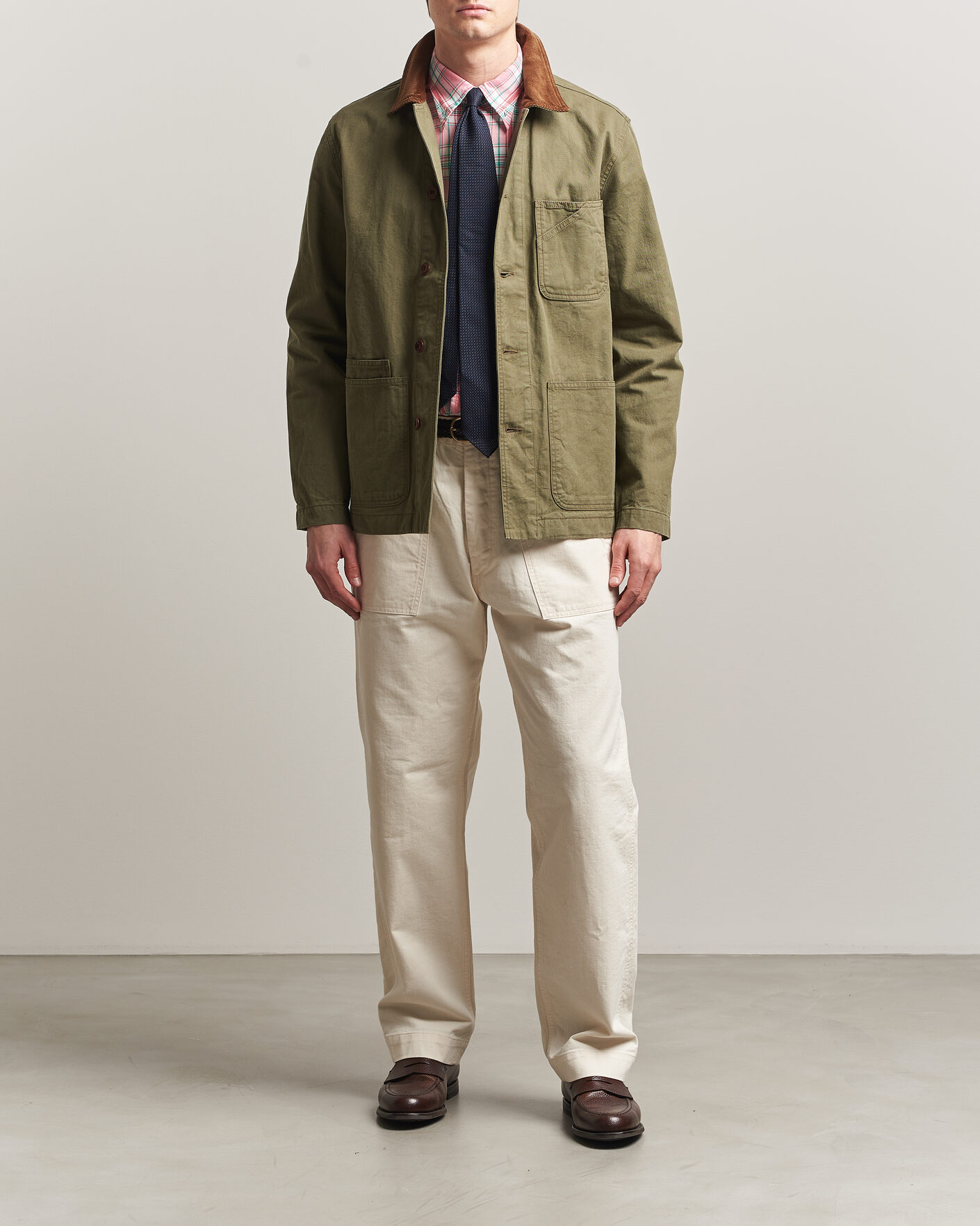 Homme | Manteaux Et Vestes | Drake's | Twill Fatigue Jacket Khaki