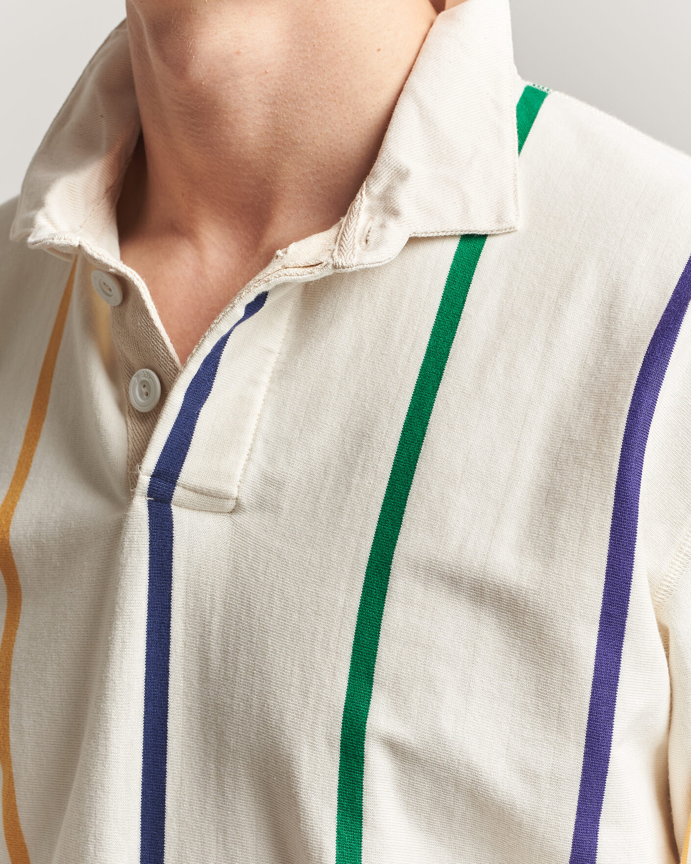 Homme | Pulls Et Tricots | Drake's | Colourful Vertical Stripe Rugby White