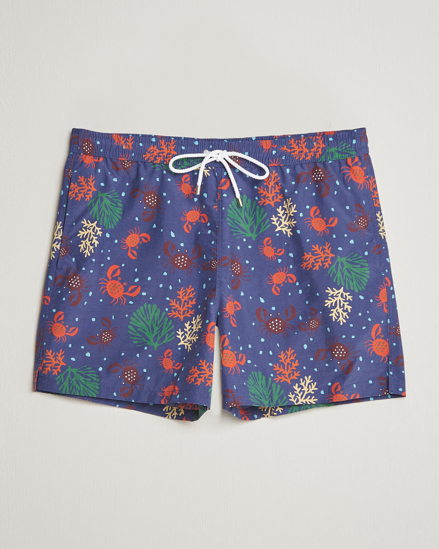 Heren | Zwembroek | Drake's | Crabs Drawstring Swimshorts Blue