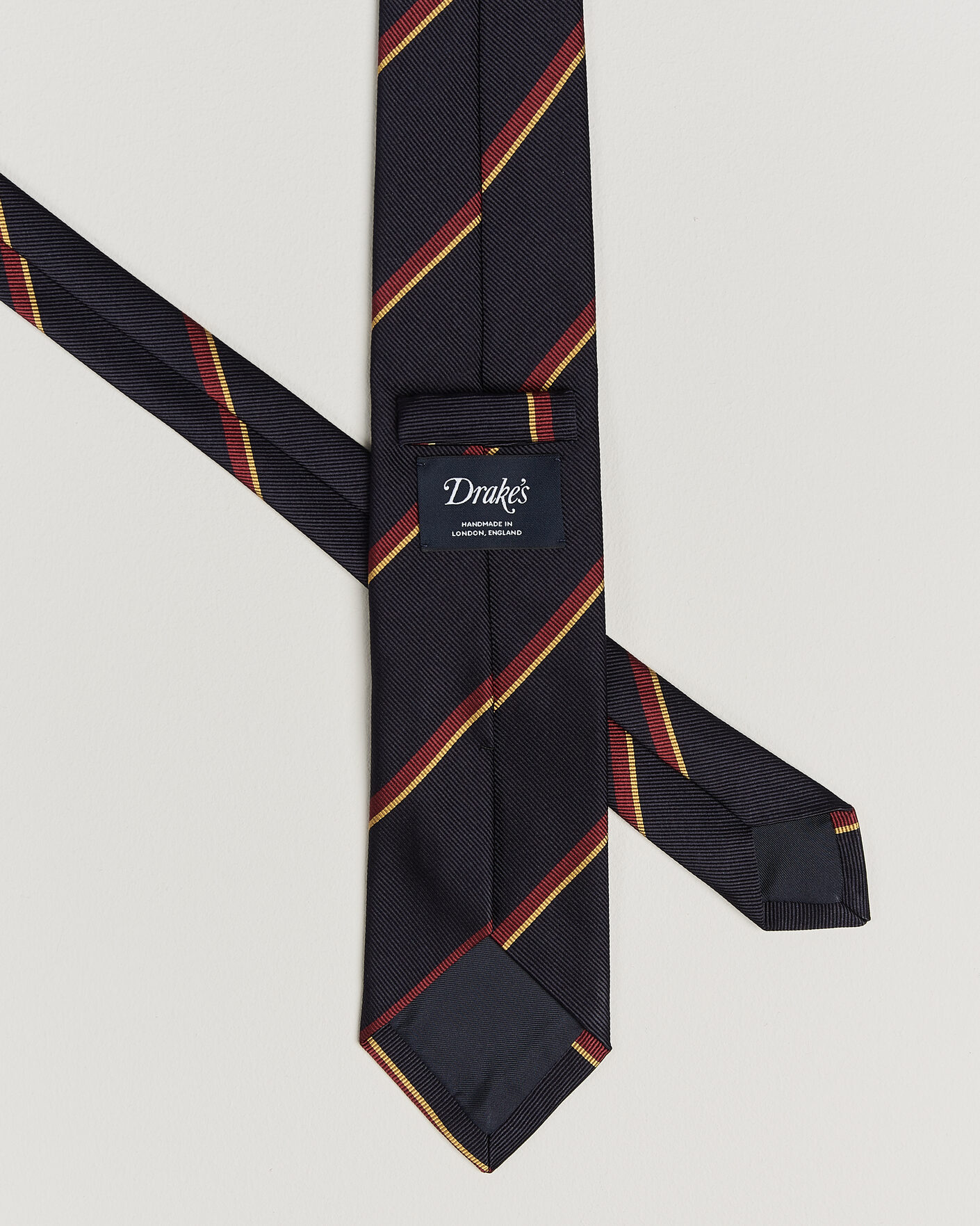 Homme | Cravates | Drake's | Regimental Stripe Reppe Tie Navy