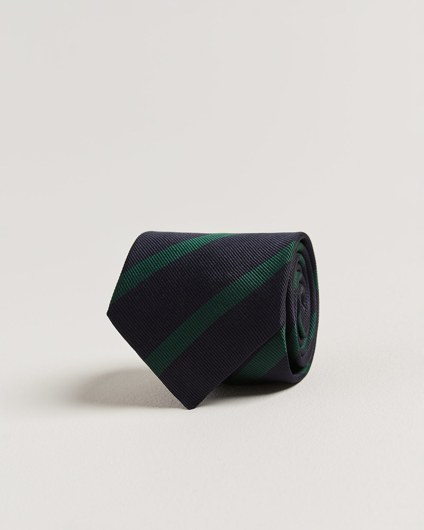 Homme | Cravates | Drake's | Bar Stripe Reppe Silk Tie Navy/Green