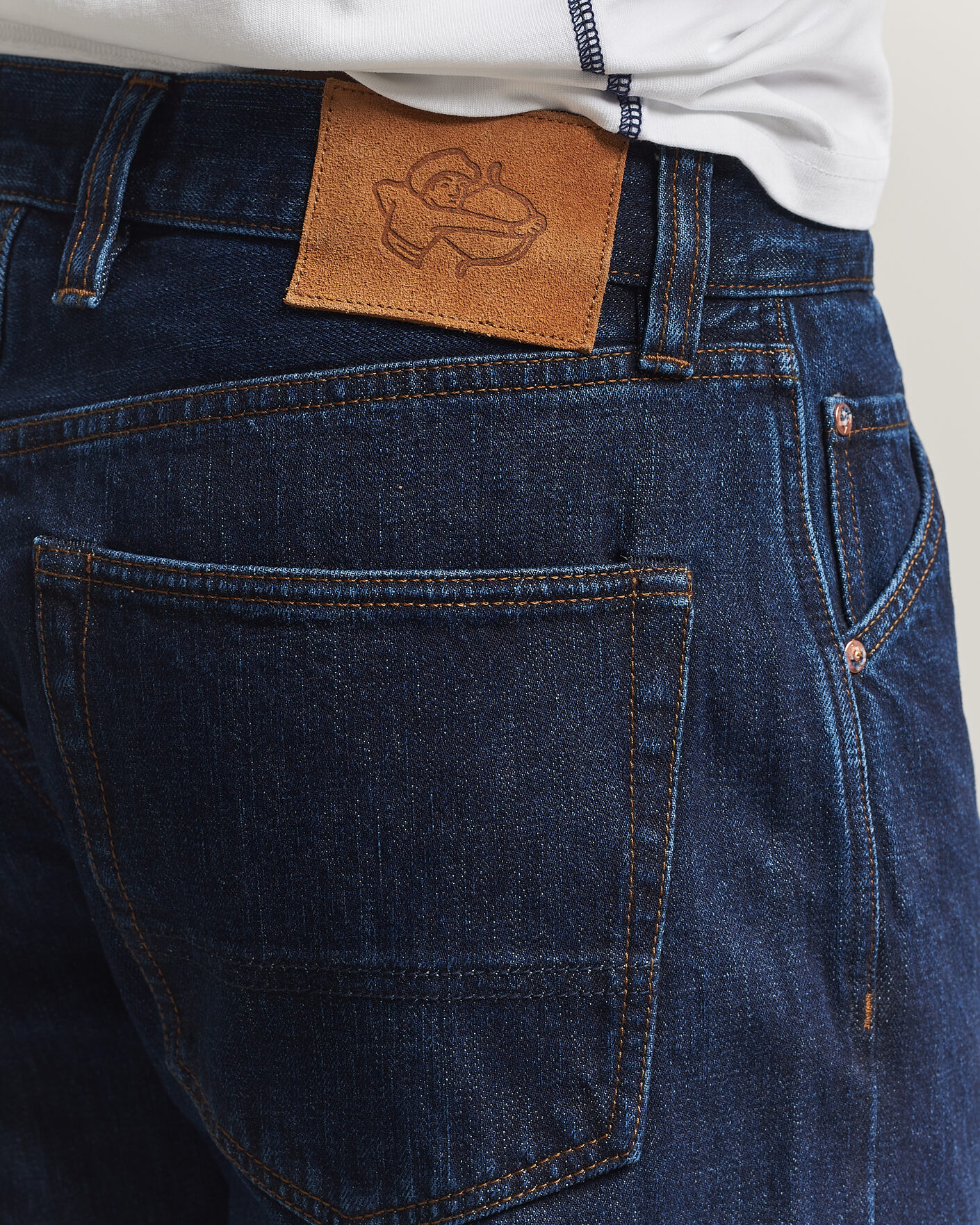 Homme | Jeans | Drake's | 5-Pocket Japanese Selvedge Denim Stone Wash