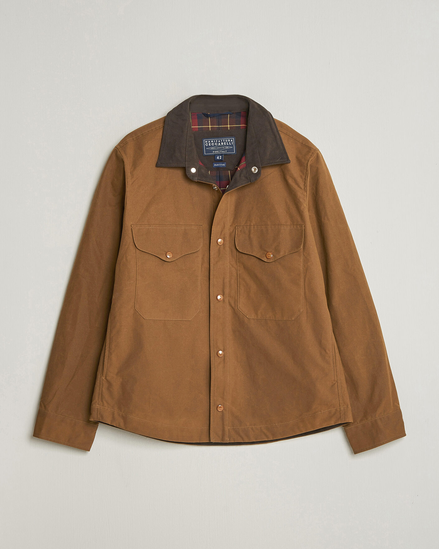 Heren | Jassen | Manifattura Ceccarelli | Dry Wax Heavy Shirt Jacket Dark Tan