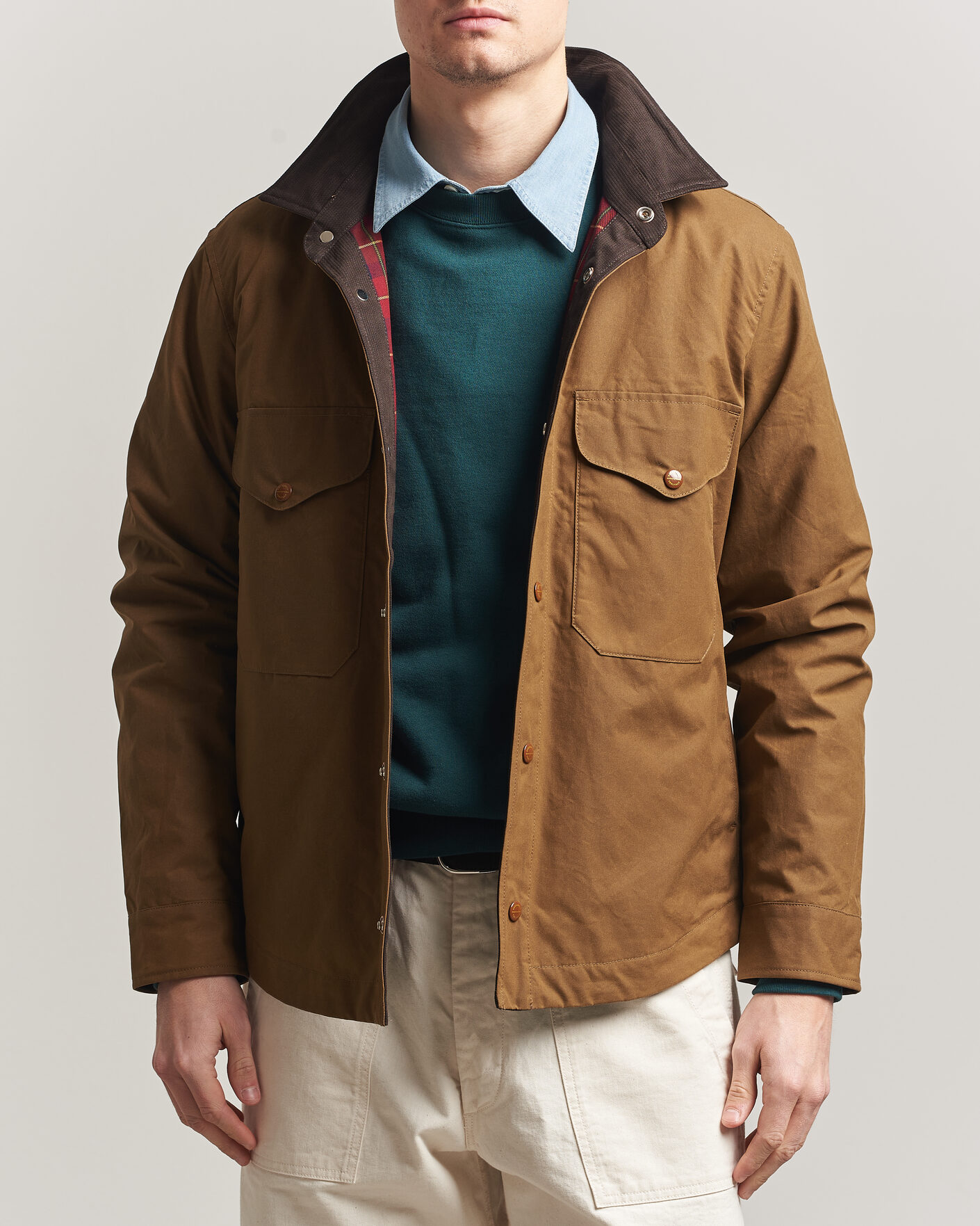 Heren | Jassen | Manifattura Ceccarelli | Dry Wax Heavy Shirt Jacket Dark Tan