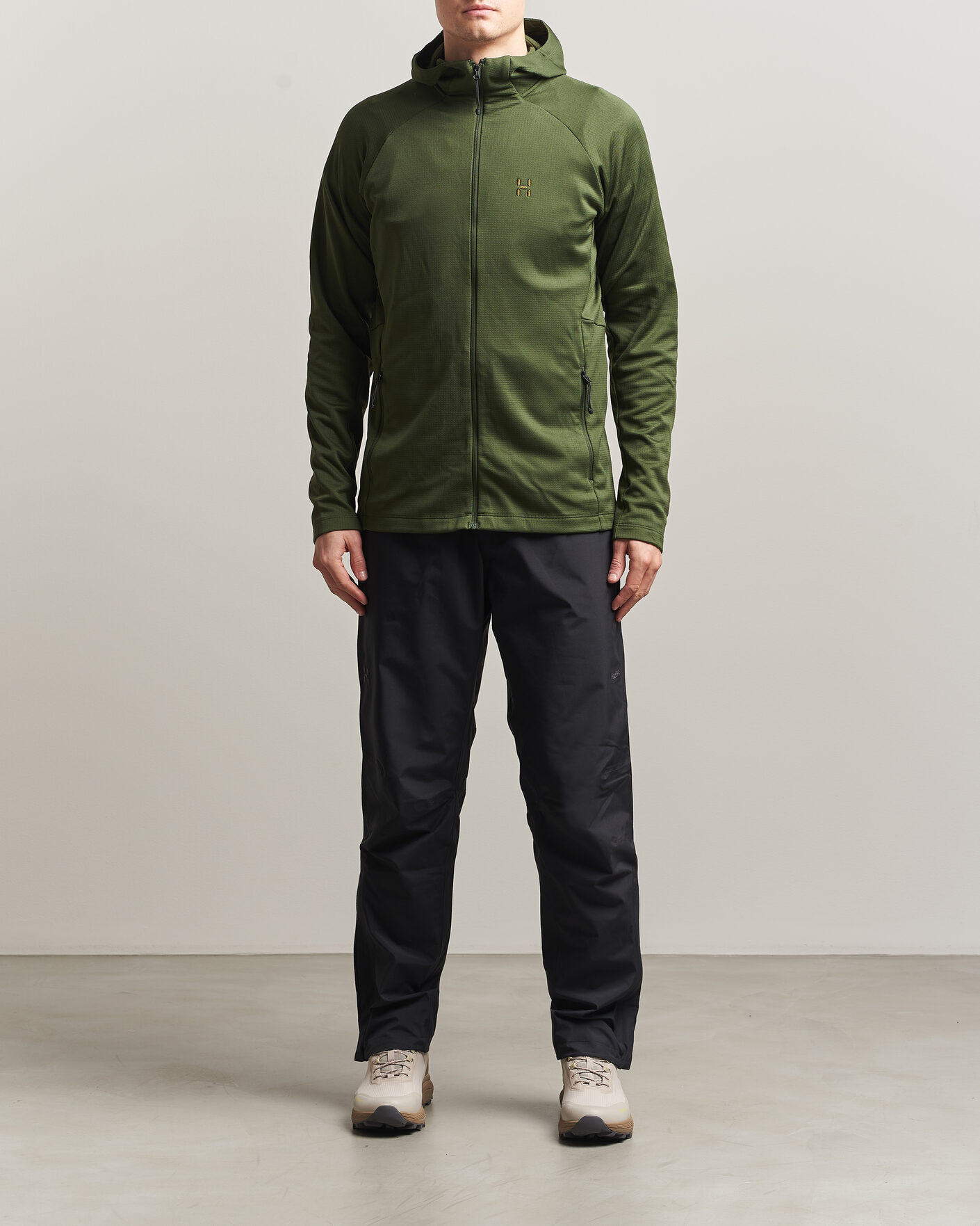 Homme | Pulls Et Tricots | Haglöfs | Korp Mid Fleece Hood Seaweed Green