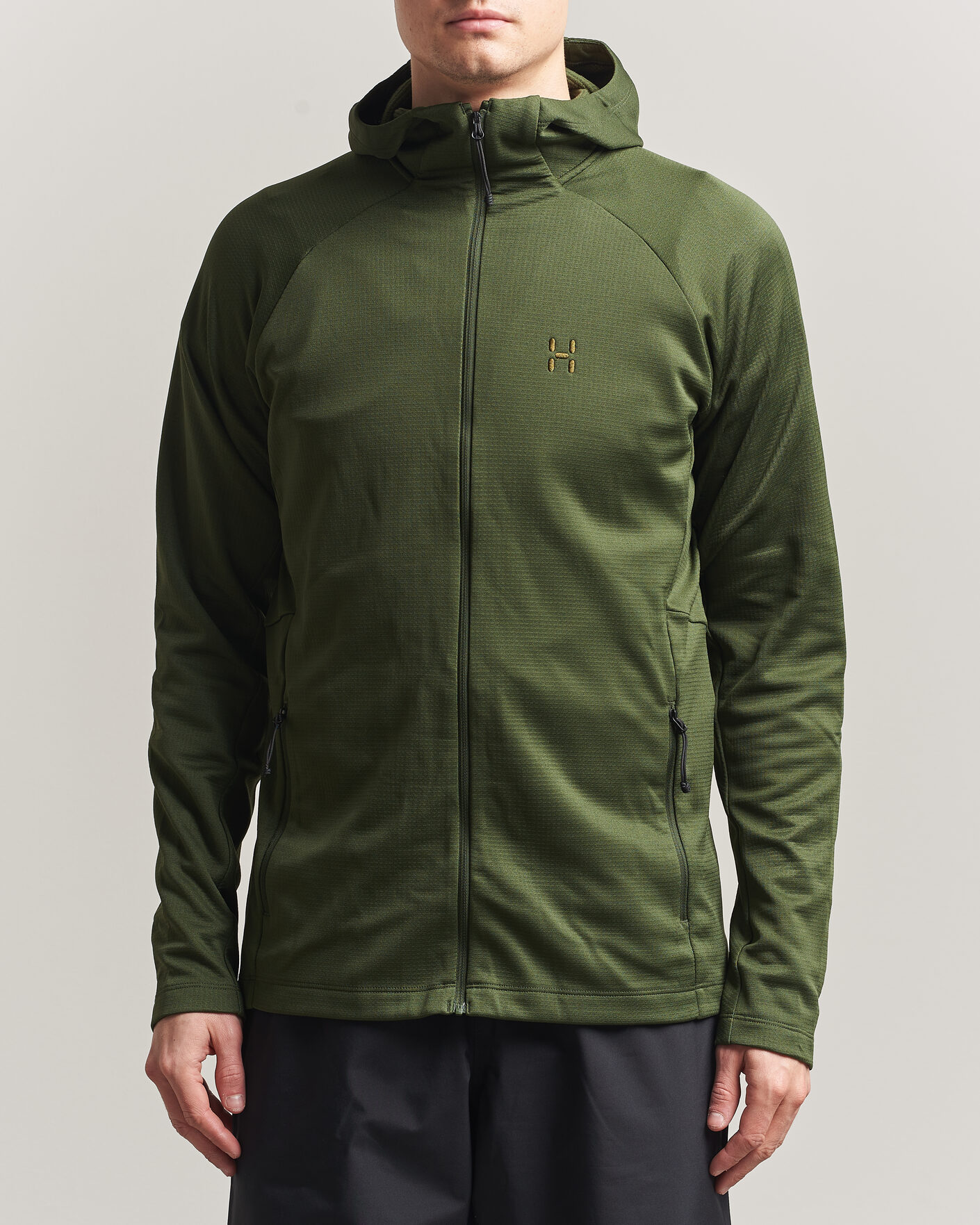 Heren | Truien | Haglöfs | Korp Mid Fleece Hood Seaweed Green