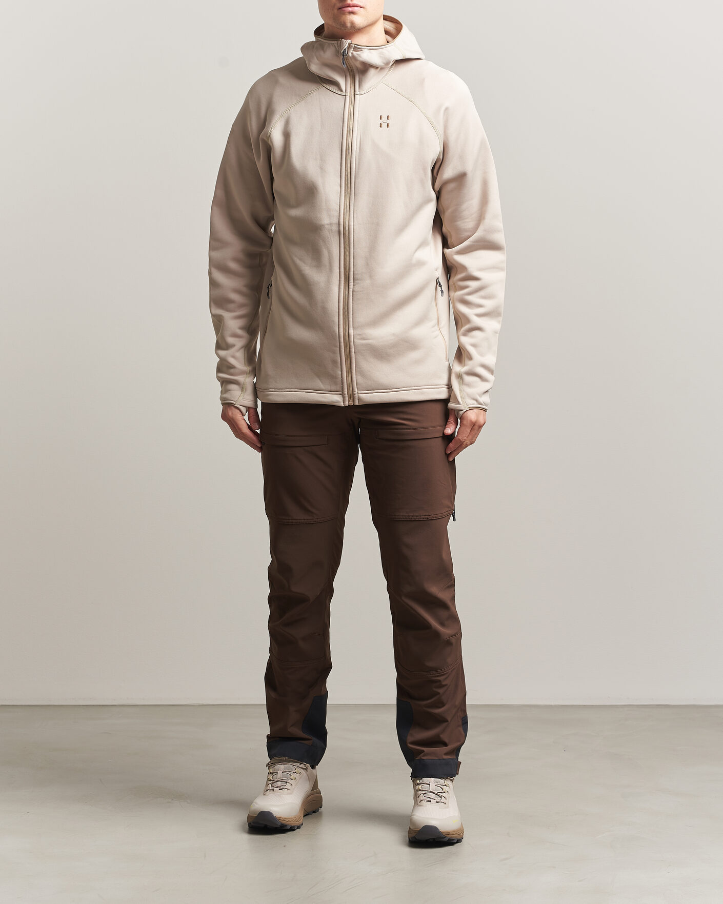 Heren | Truien | Haglöfs | Magma Mid Fleece Hood Chalk Beige