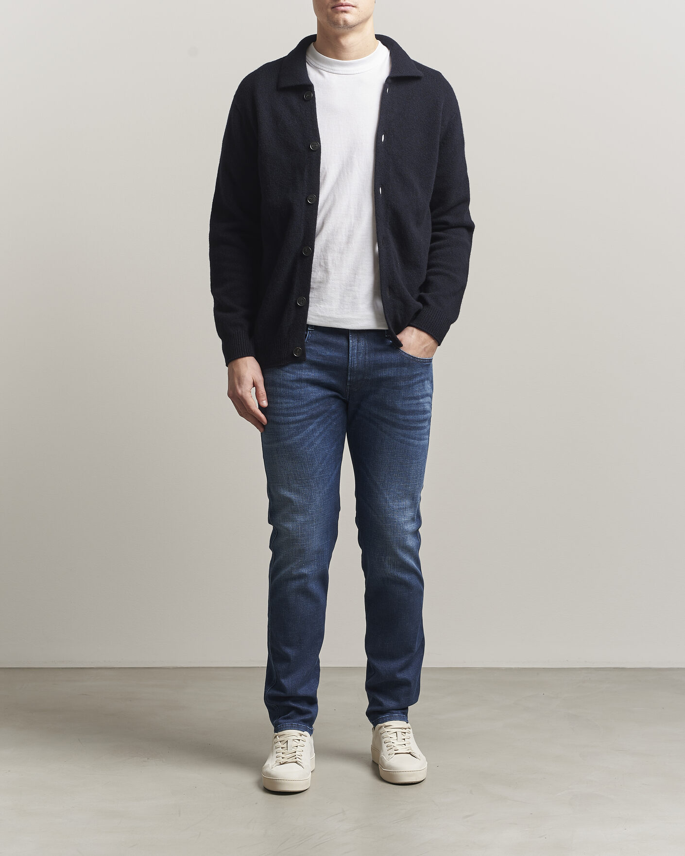 Heren | Jeans | Replay | Anbass Hyperflex Matrix Jeans Dark Blue