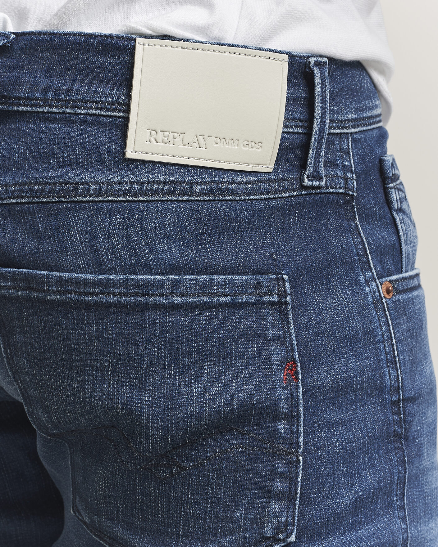 Heren | Jeans | Replay | Anbass Hyperflex Matrix Jeans Dark Blue