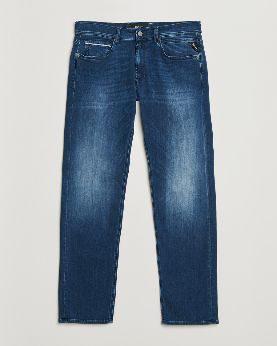 Heren | Jeans | Replay | Grover Straight Fit Hyperflex Jeans Dark Blue