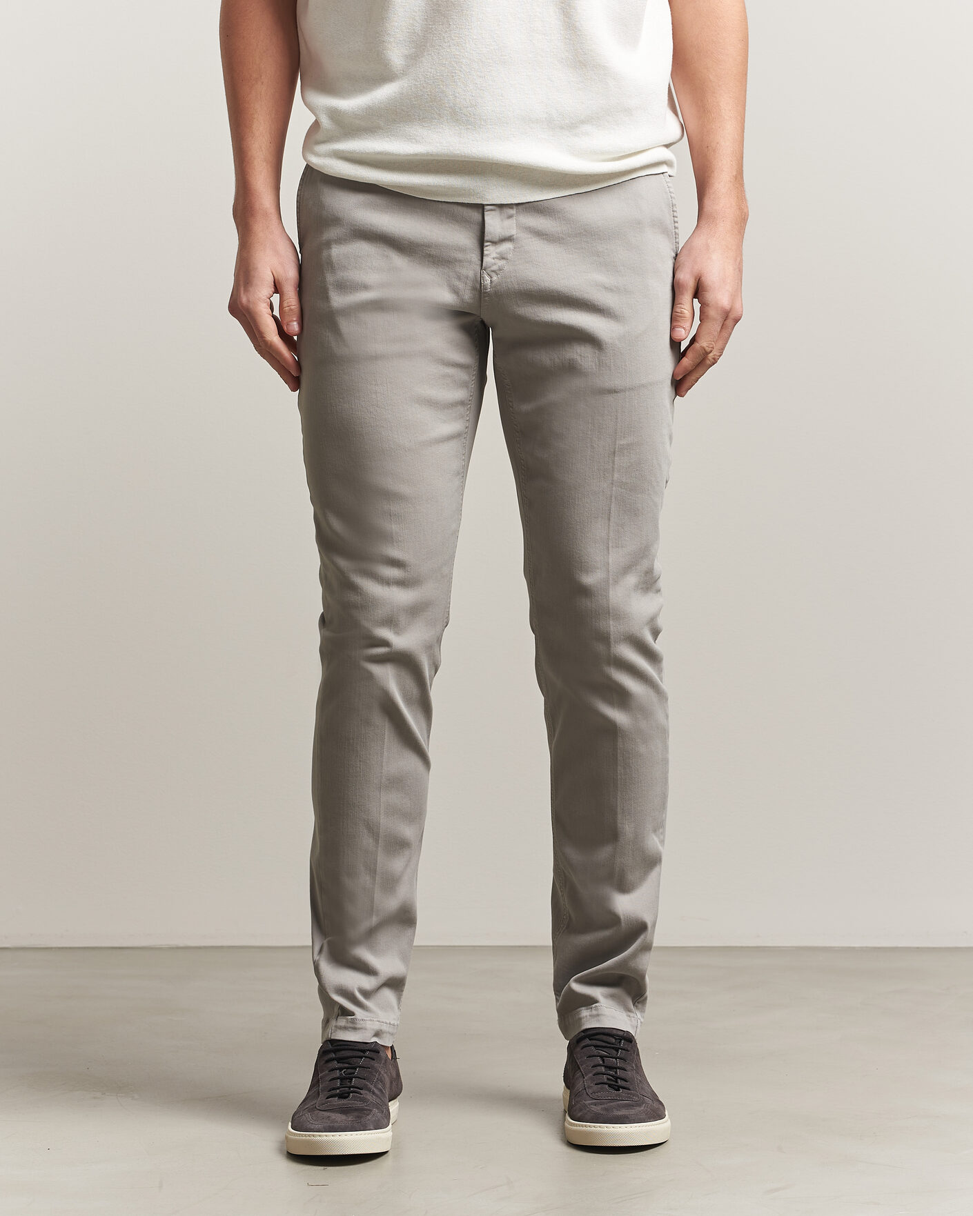 Heren | Broeken | Replay | Benni Hyperflex X-Lite Chinos Light Grey