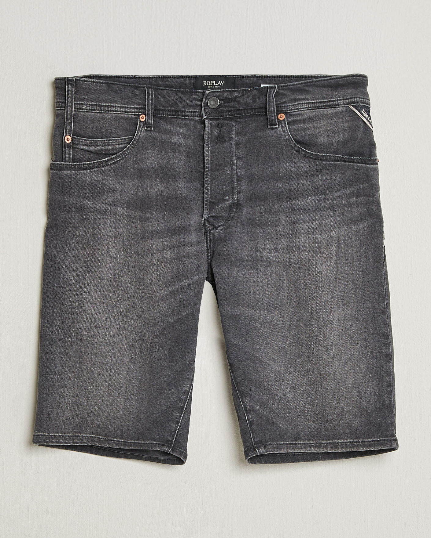 Homme | Shorts | Replay | RBJ981 Stretch Denim Shorts Washed Black