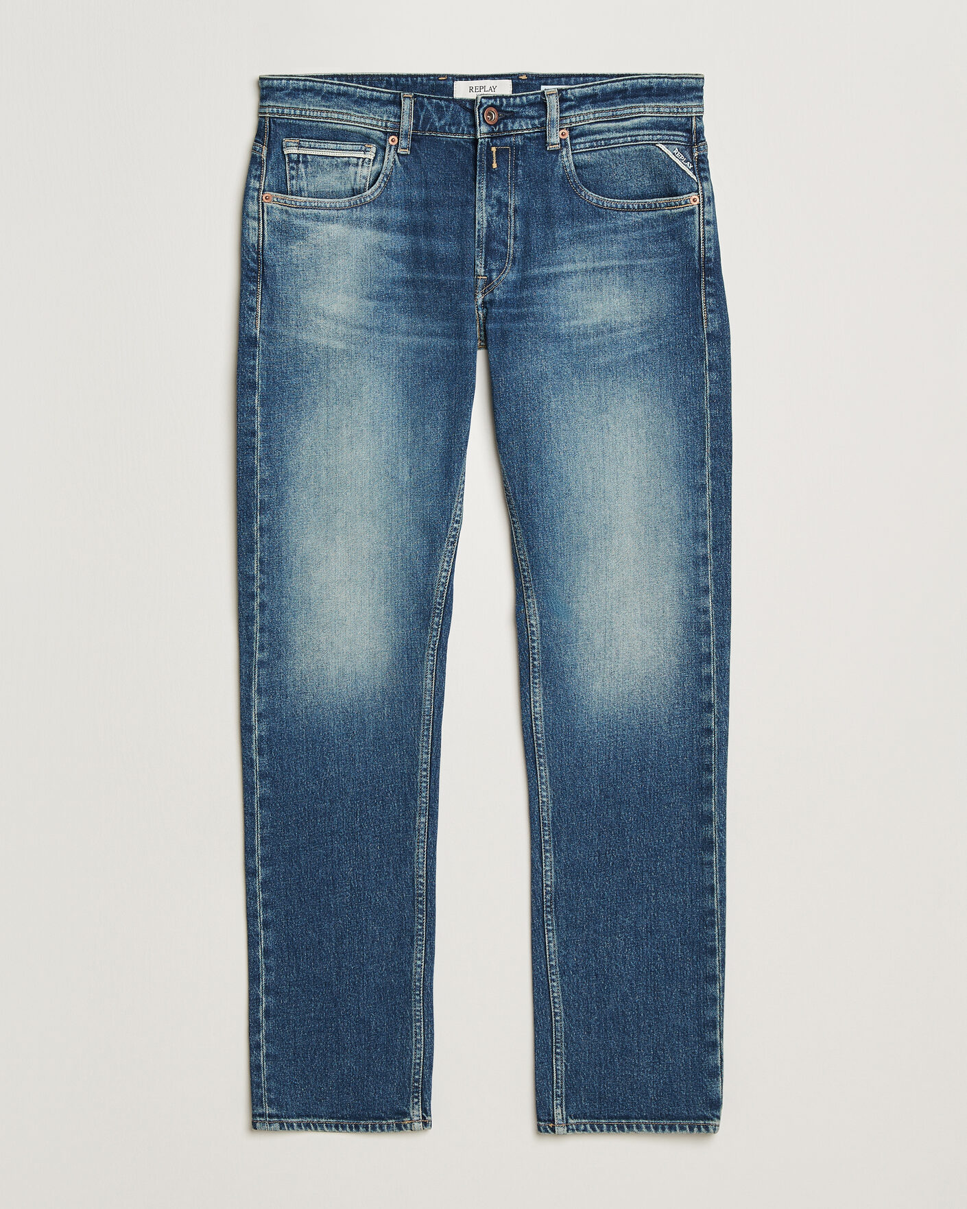 Heren | Jeans | Replay | Grover Heritage Original Stretch Jeans Medium Blue