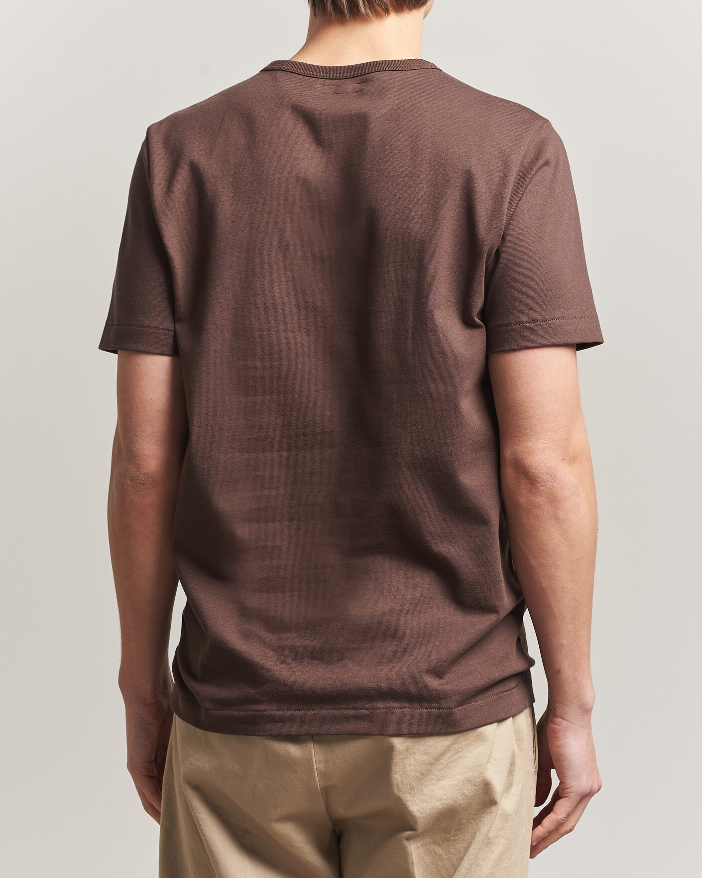 Homme | T-shirts | Merz b. Schwanen | Classic Fit Sturdy Loopwheeled T-Shirt Chocolate