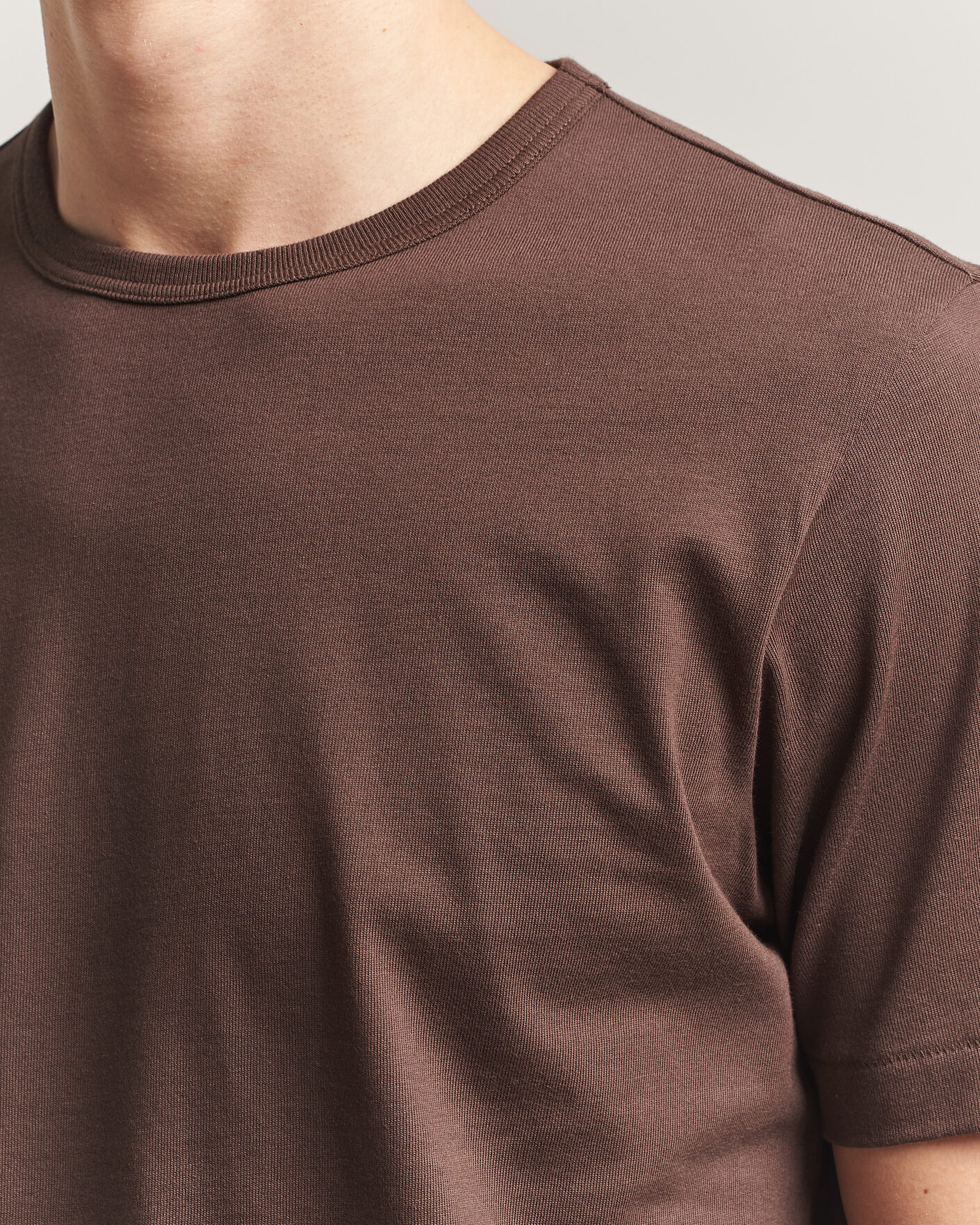 Homme | T-shirts | Merz b. Schwanen | Classic Fit Sturdy Loopwheeled T-Shirt Chocolate