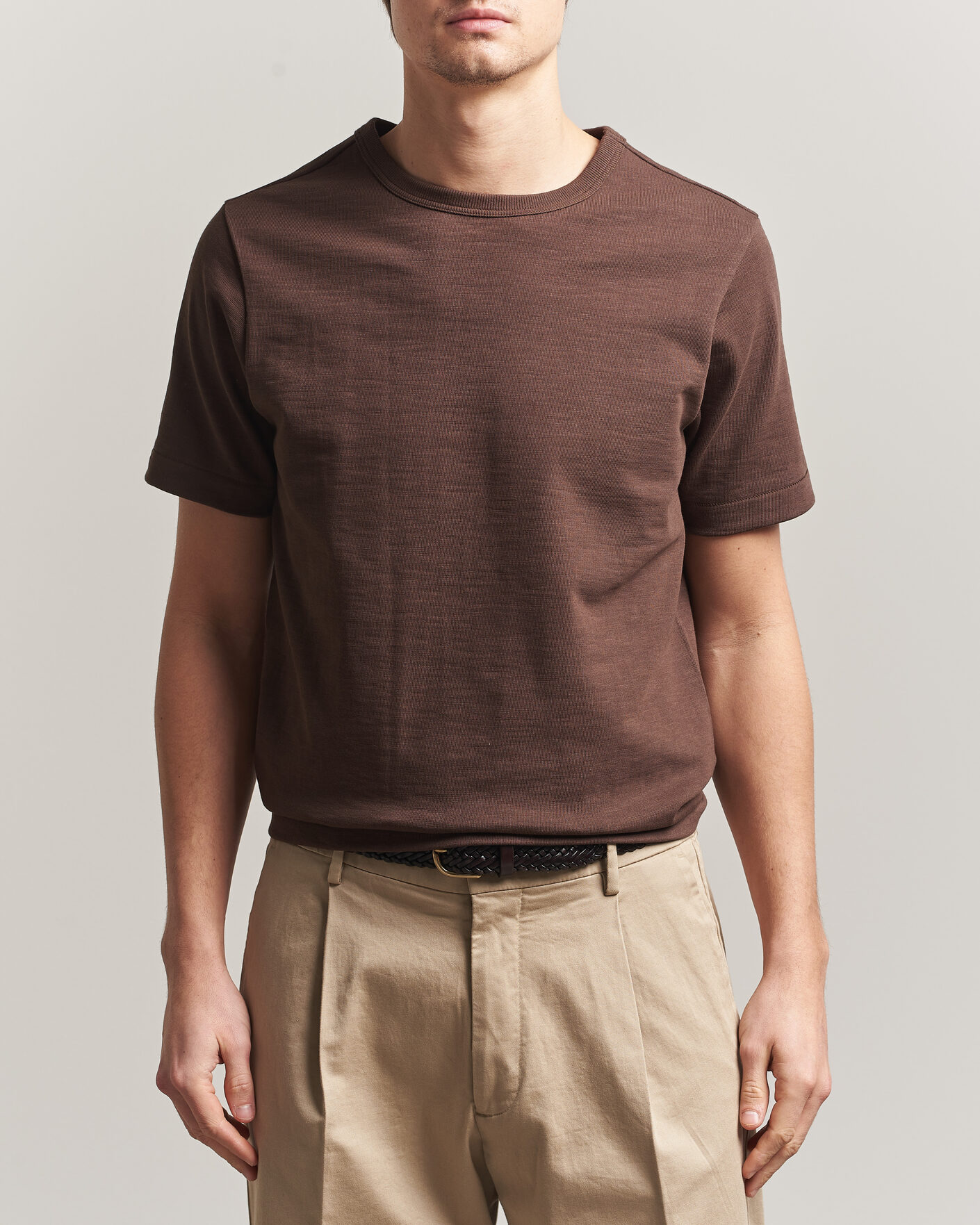 Homme | T-shirts | Merz b. Schwanen | Relaxed Fit Loopwheeled Heavy T-Shirt Chocolate