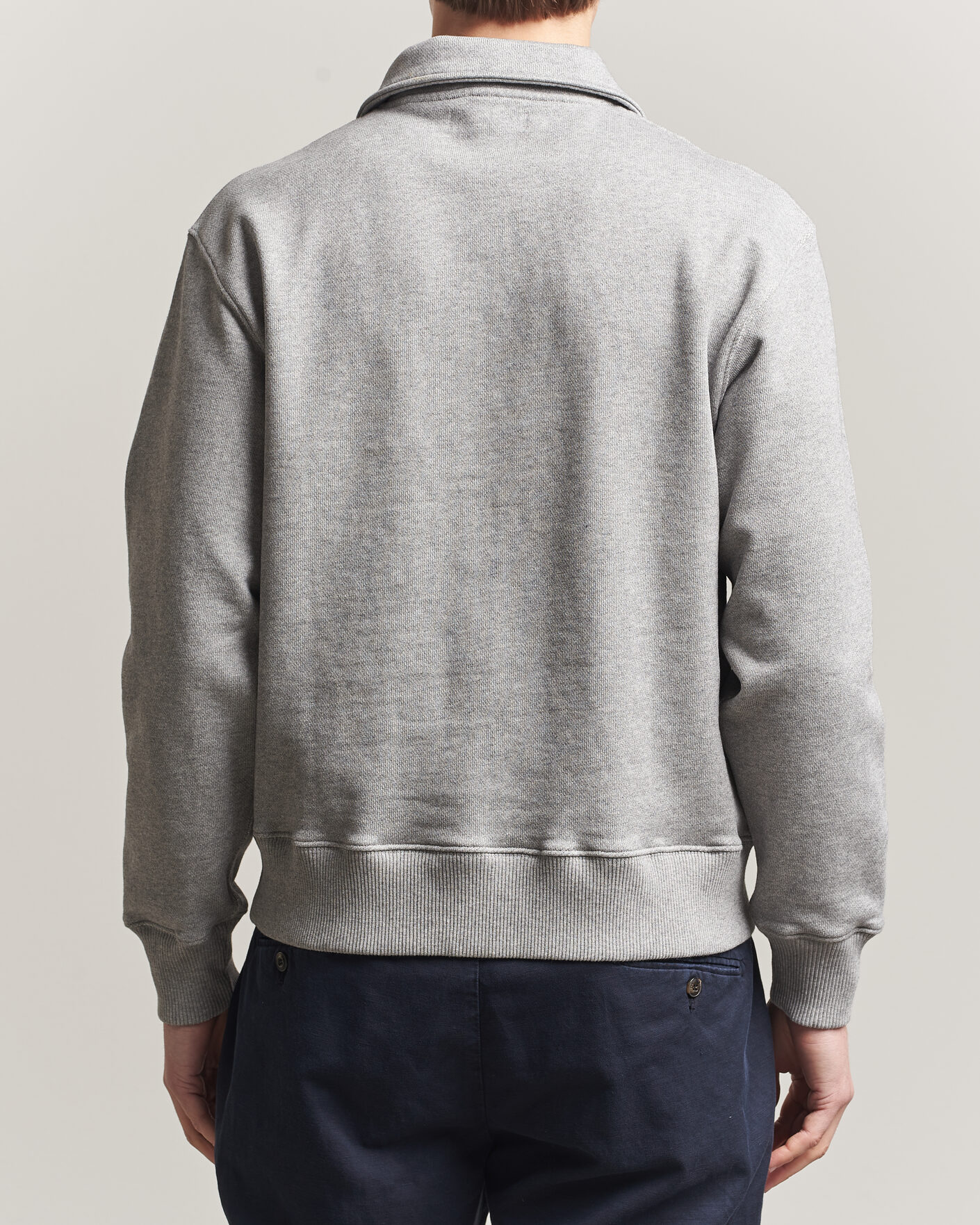 Heren | Truien | Merz b. Schwanen | Classic Fit Authentic Fleece Half Zip Grey Melange