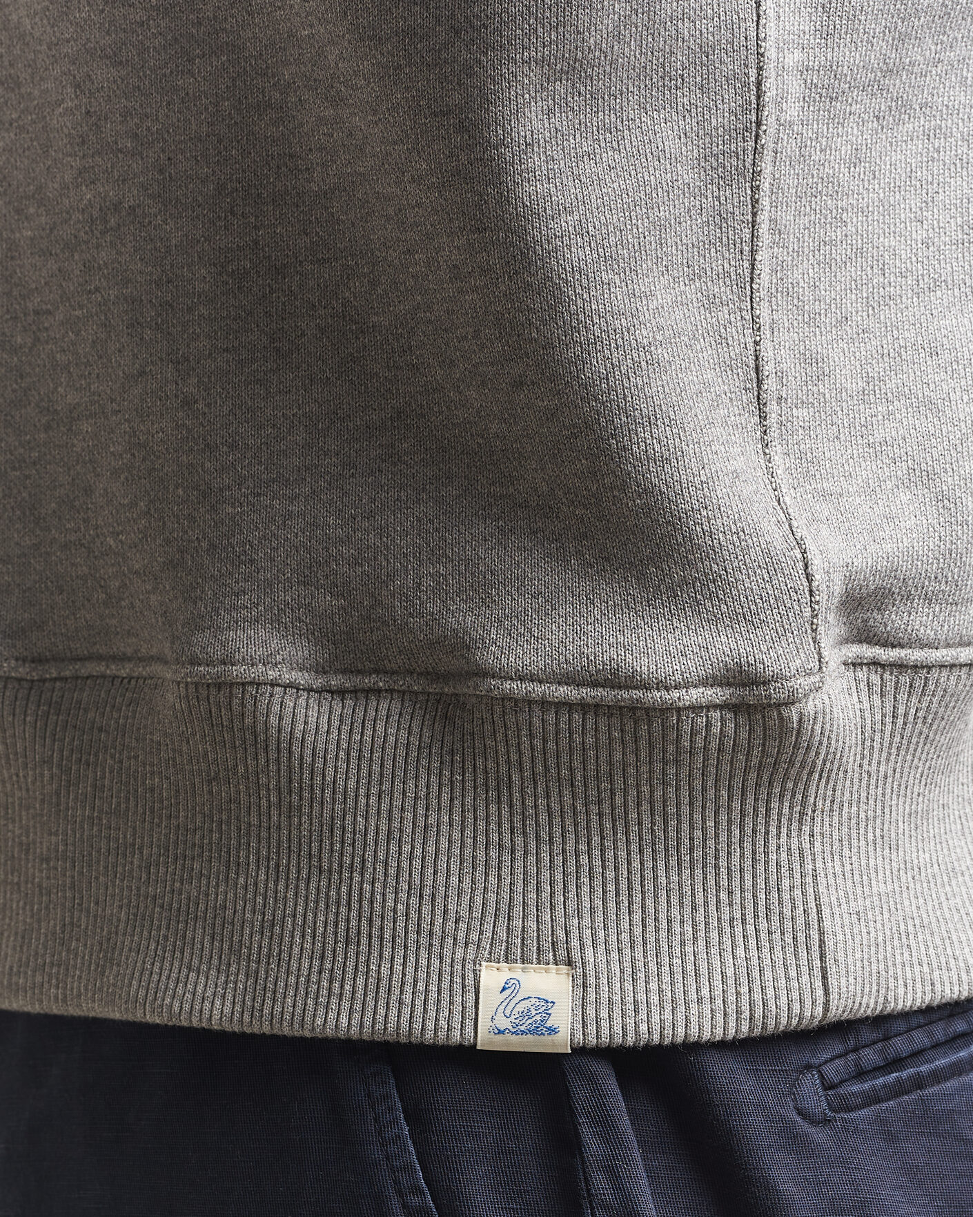 Heren | Truien | Merz b. Schwanen | Classic Fit Authentic Fleece Half Zip Grey Melange