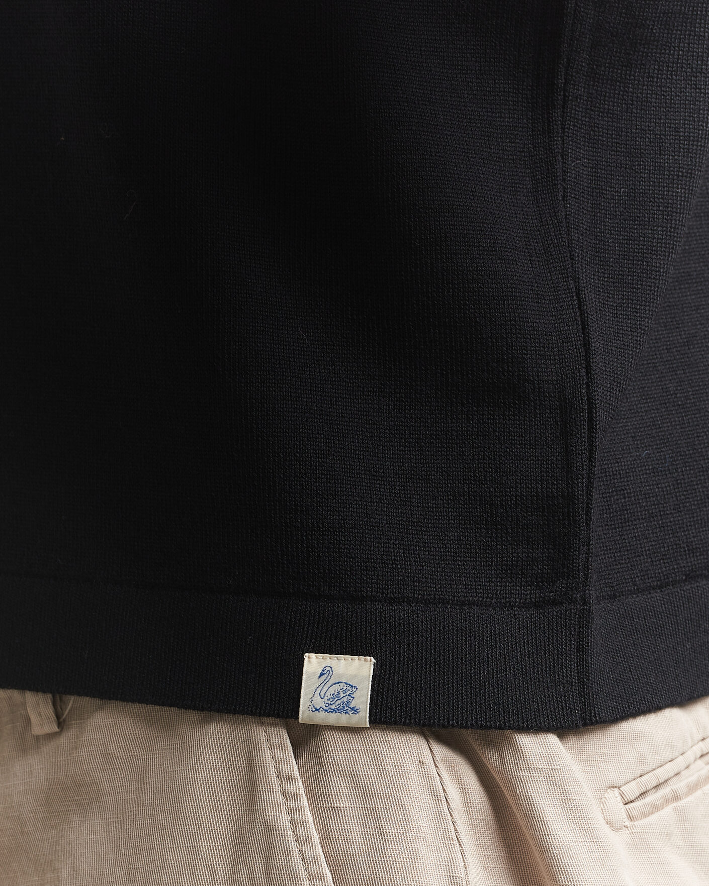 Homme | T-shirts | Merz b. Schwanen | Relaxed Fit Merino Knitted T-Shirt Black