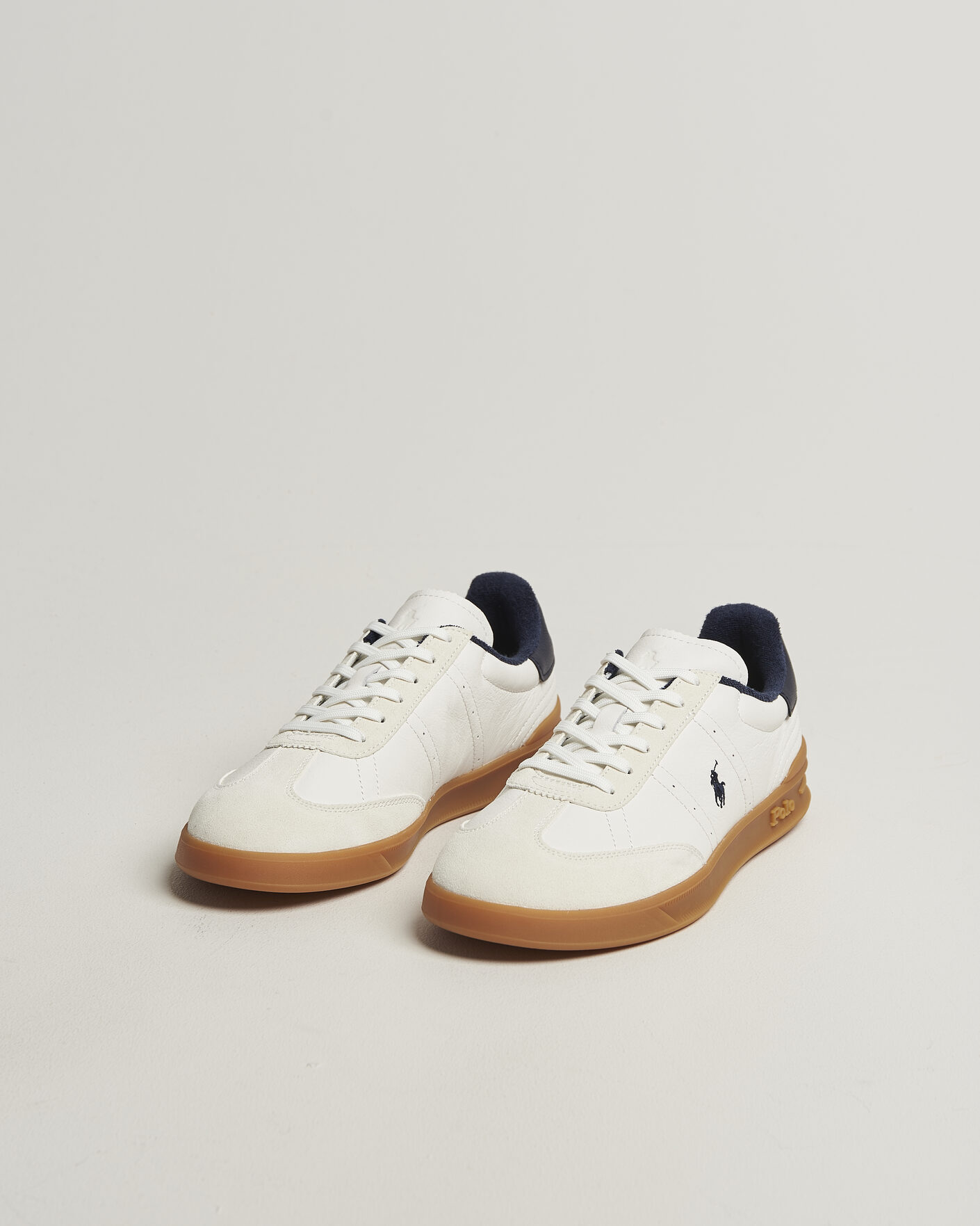 Homme | Baskets | Polo Ralph Lauren | Aera Leather Sneakers Deckwash White/Navy
