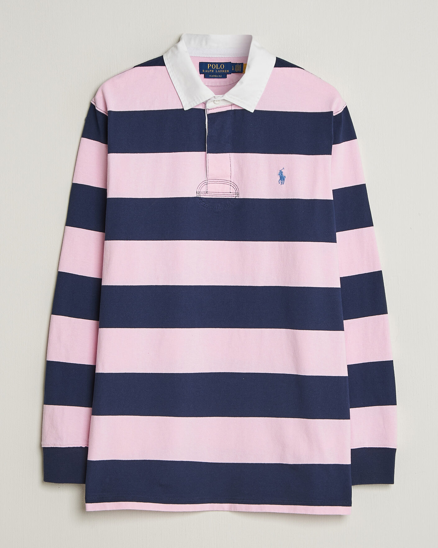 Heren | Truien | Polo Ralph Lauren | Jersey Striped Rugger Carmel Pink/Newport Navy