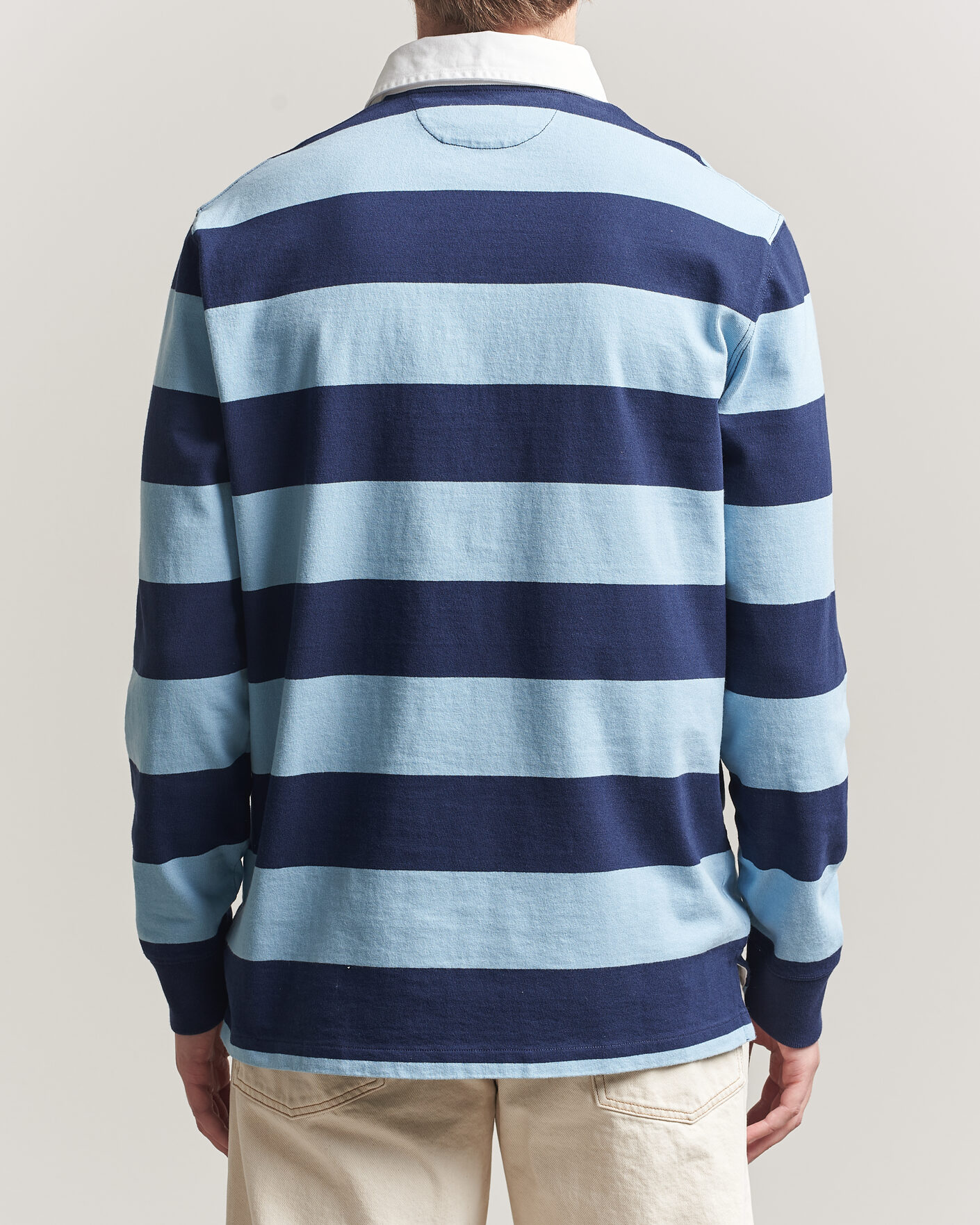 Homme | Pulls Et Tricots | Polo Ralph Lauren | Jersey Striped Rugger Powder Blue/Newport Navy
