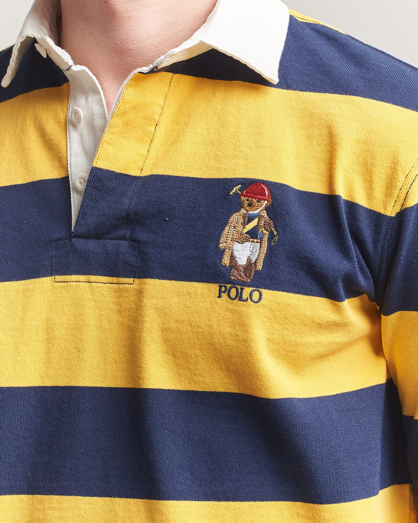 Homme | Pulls Et Tricots | Polo Ralph Lauren | Jersey Striped Rugger Newport Navy/Gold