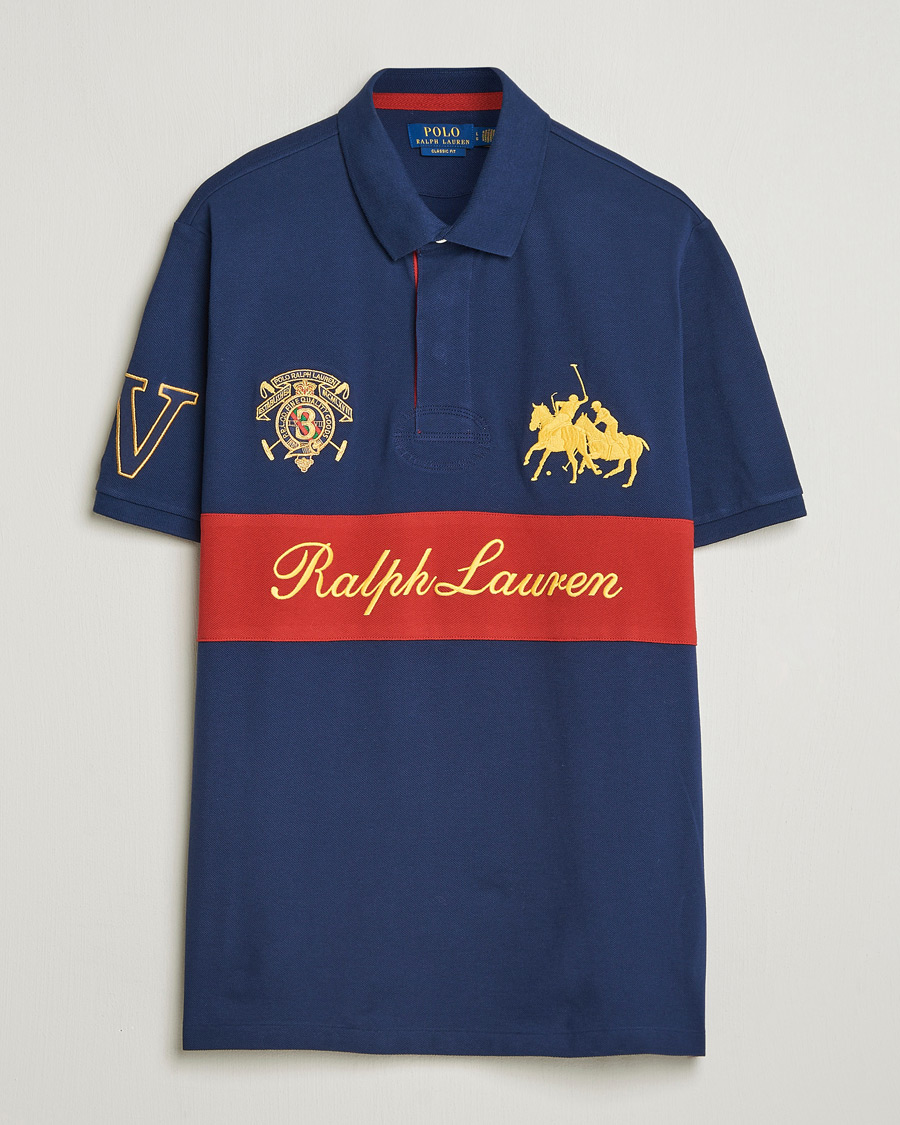 Homme | Polos | Polo Ralph Lauren | Block Striped Polo Newport Navy
