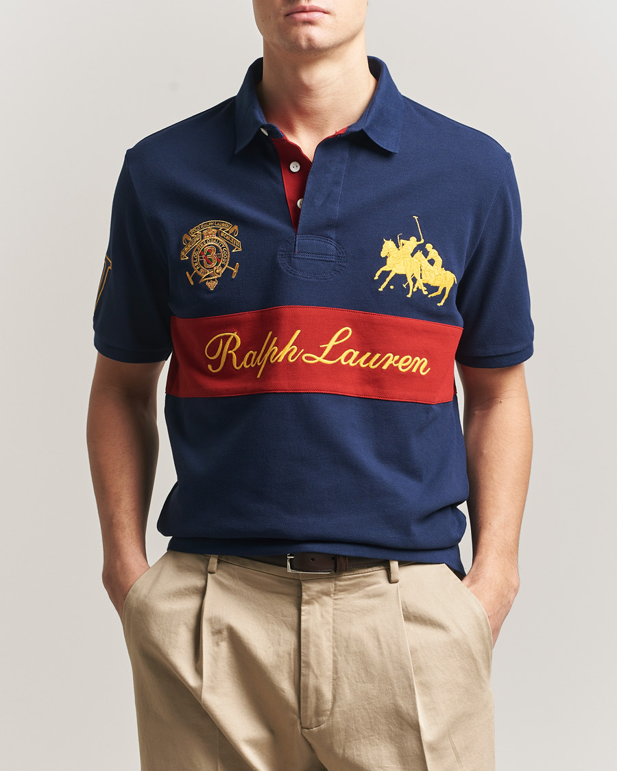 Homme | Polos | Polo Ralph Lauren | Block Striped Polo Newport Navy