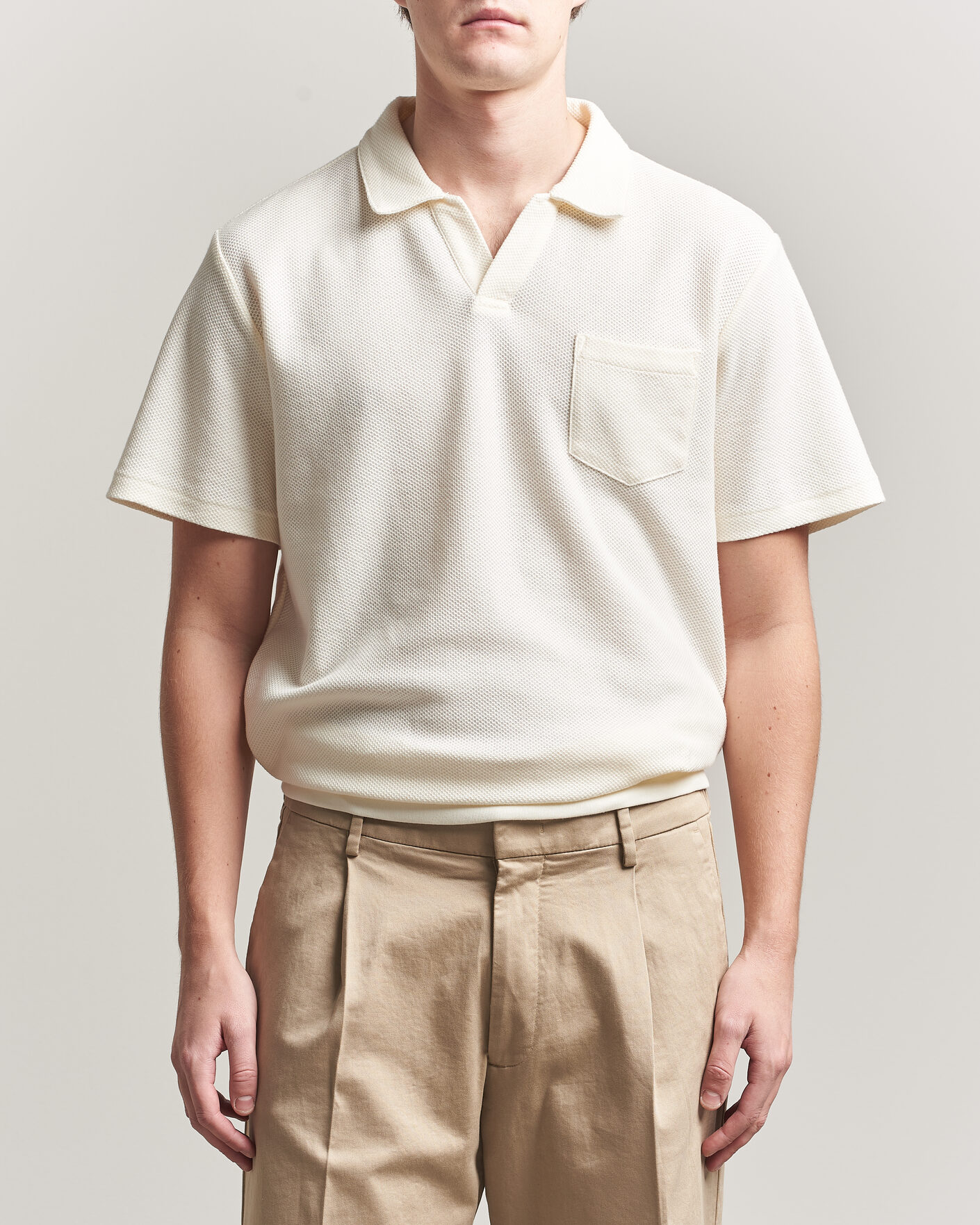 Homme | Polos | Polo Ralph Lauren | Knitted Polo Pale Cream