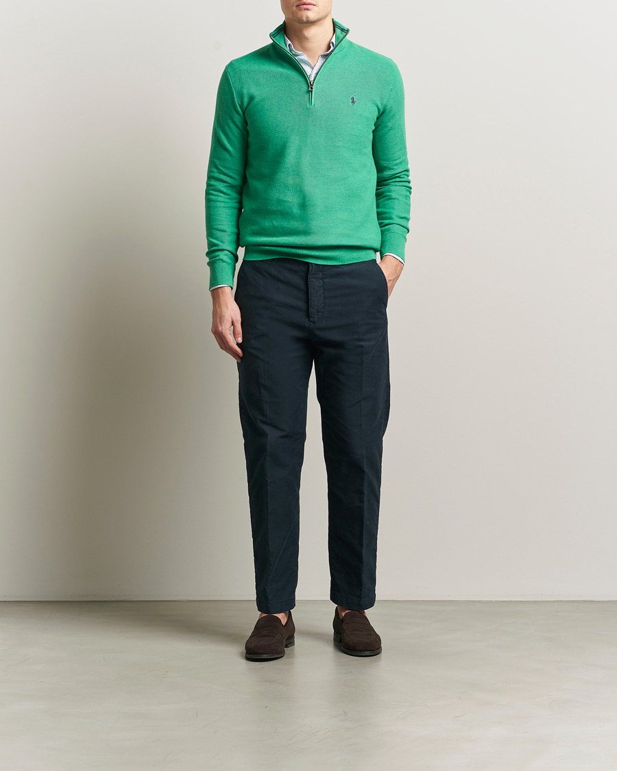 Heren | Truien | Polo Ralph Lauren | Textured Half Zip Palm Green Heather