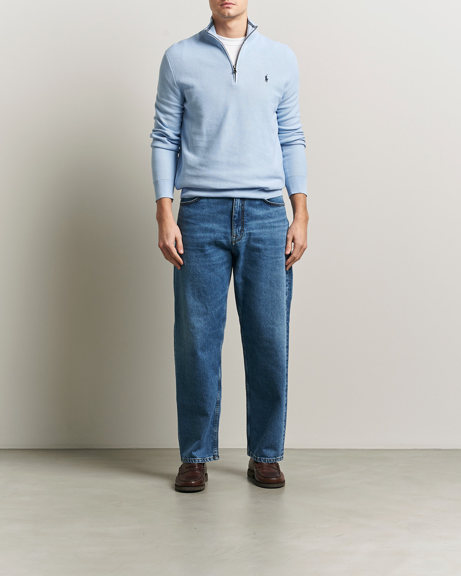 Heren | Truien | Polo Ralph Lauren | Textured Half Zip Office Blue