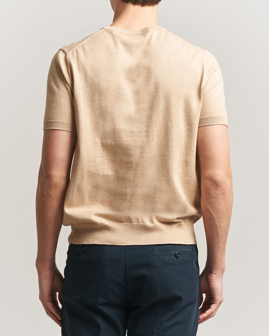 Heren | T-shirts | Polo Ralph Lauren | Knitted Short Sleeve T-Shirt Camel Melange